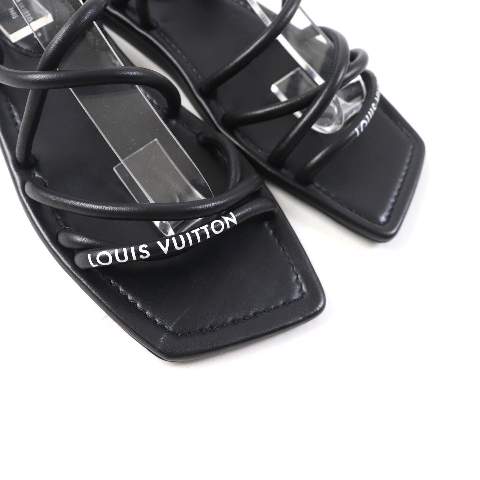 Louis Vuitton Leather Ankle Strap Flats