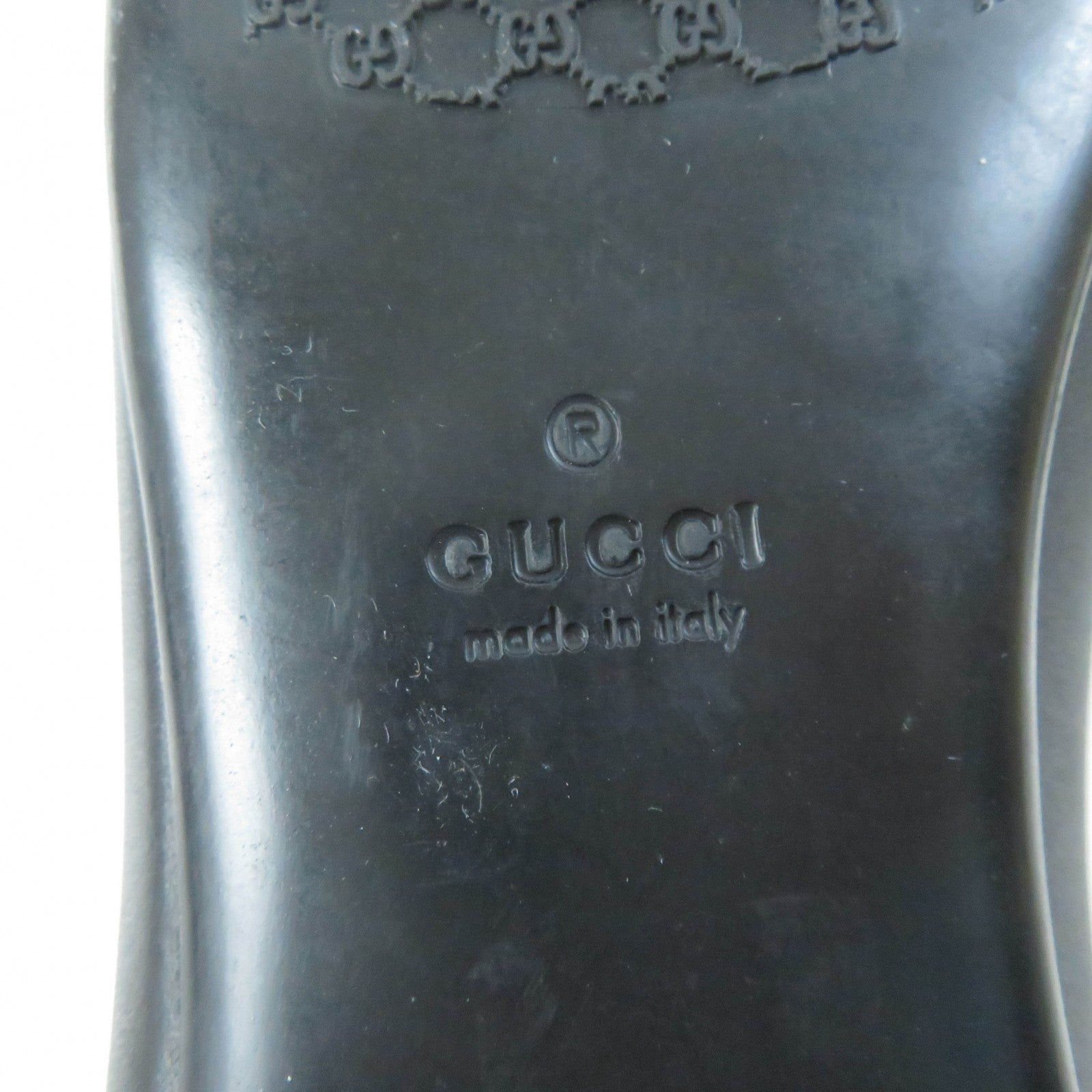 Gucci Leather Flat Pumps Double G Black 36