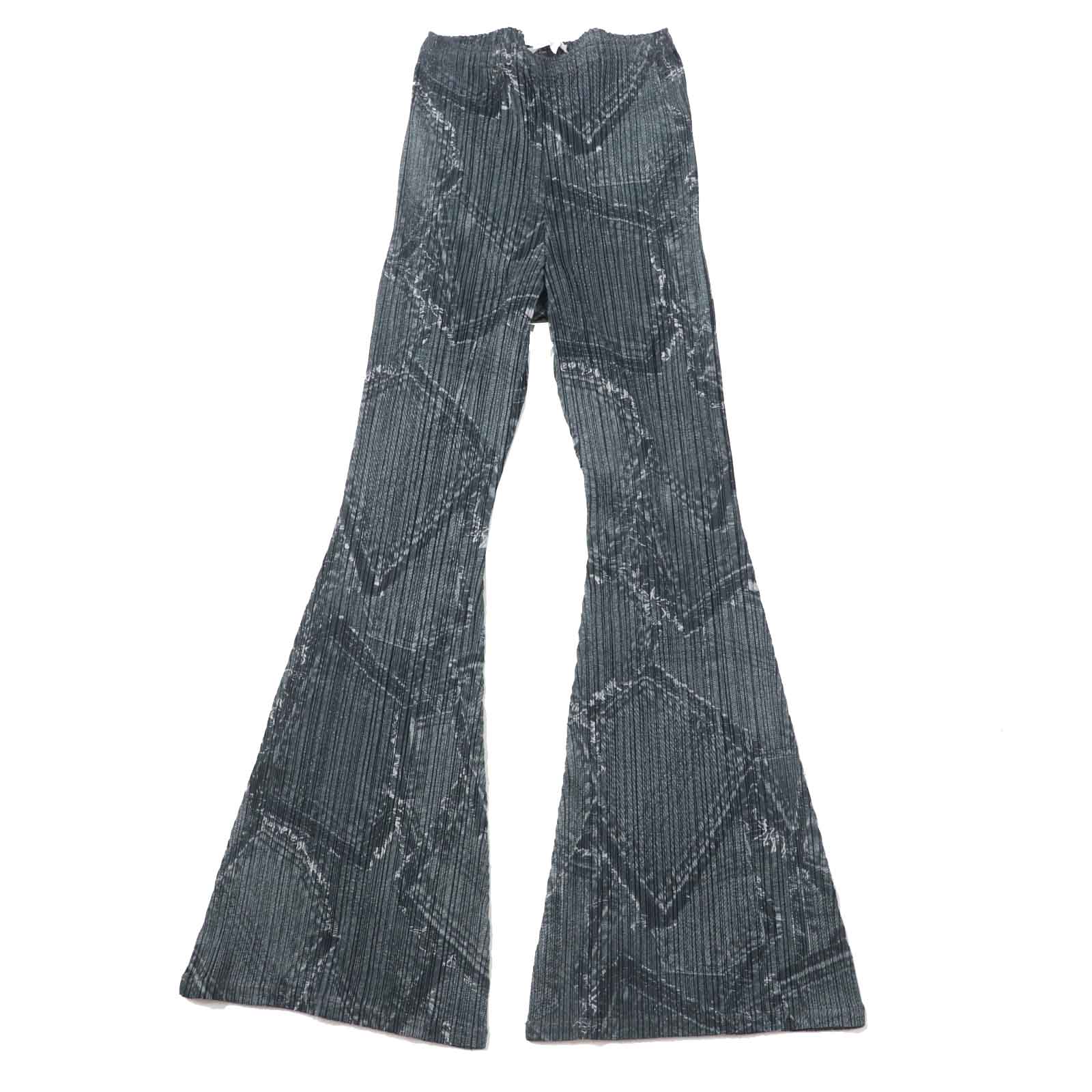 Polyester Flare Pants Charcoal Gray Women