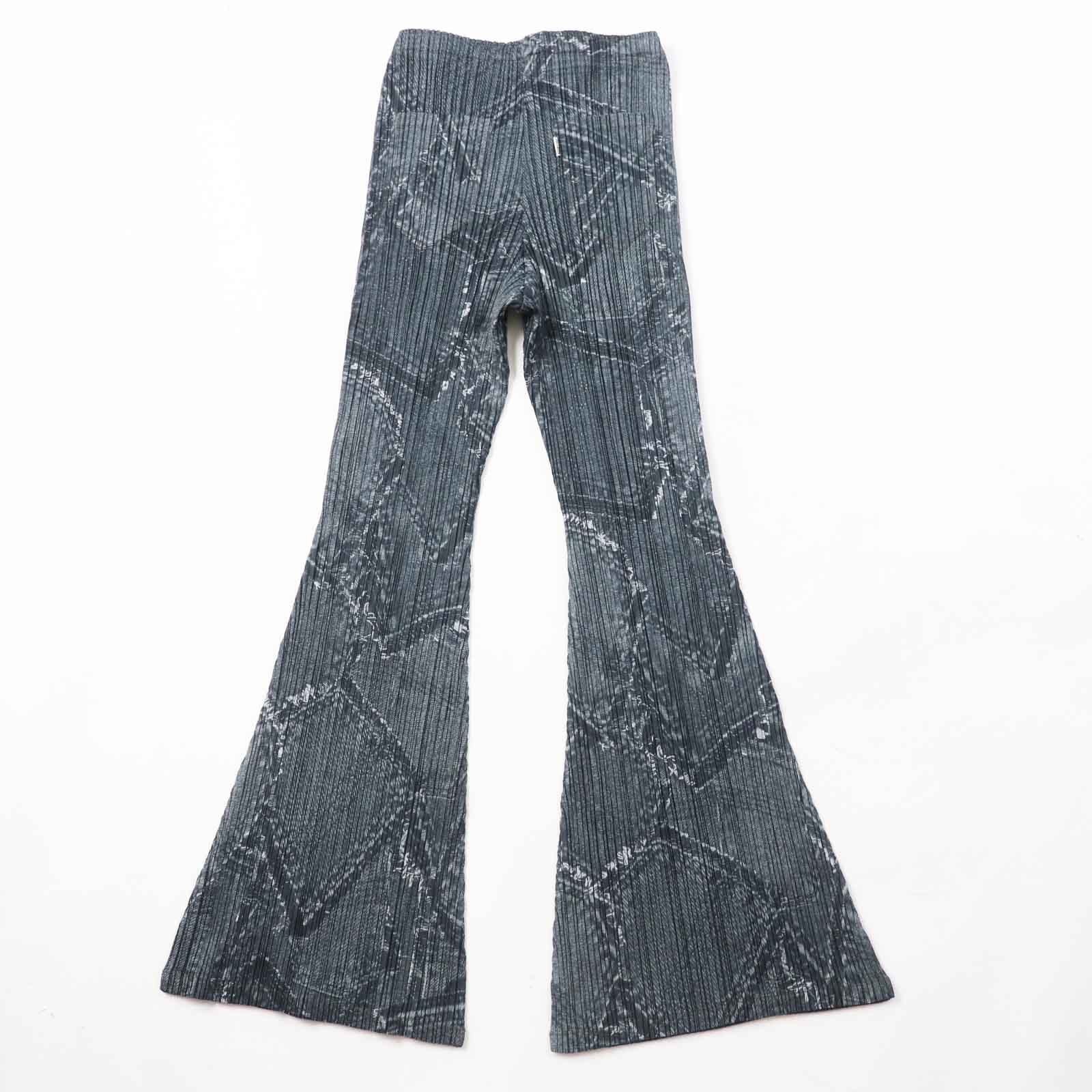 Polyester Flare Pants Charcoal Gray Women