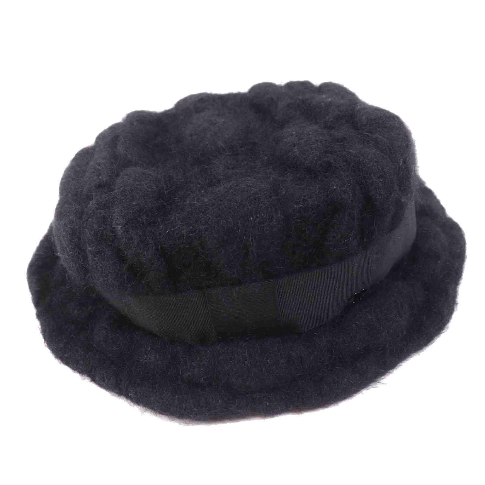 Chanel Mohair Rayon COCO Mark Hat Black M