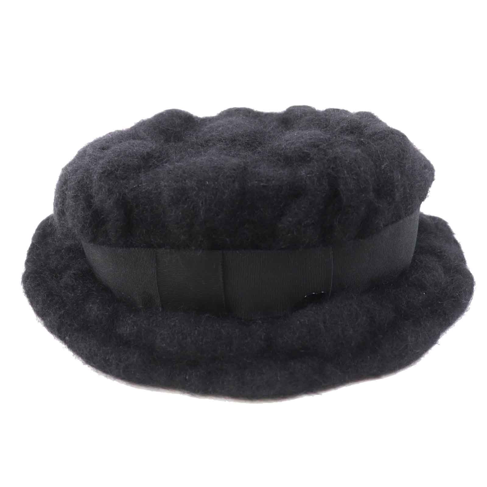 Chanel Mohair Rayon COCO Mark Hat Black M