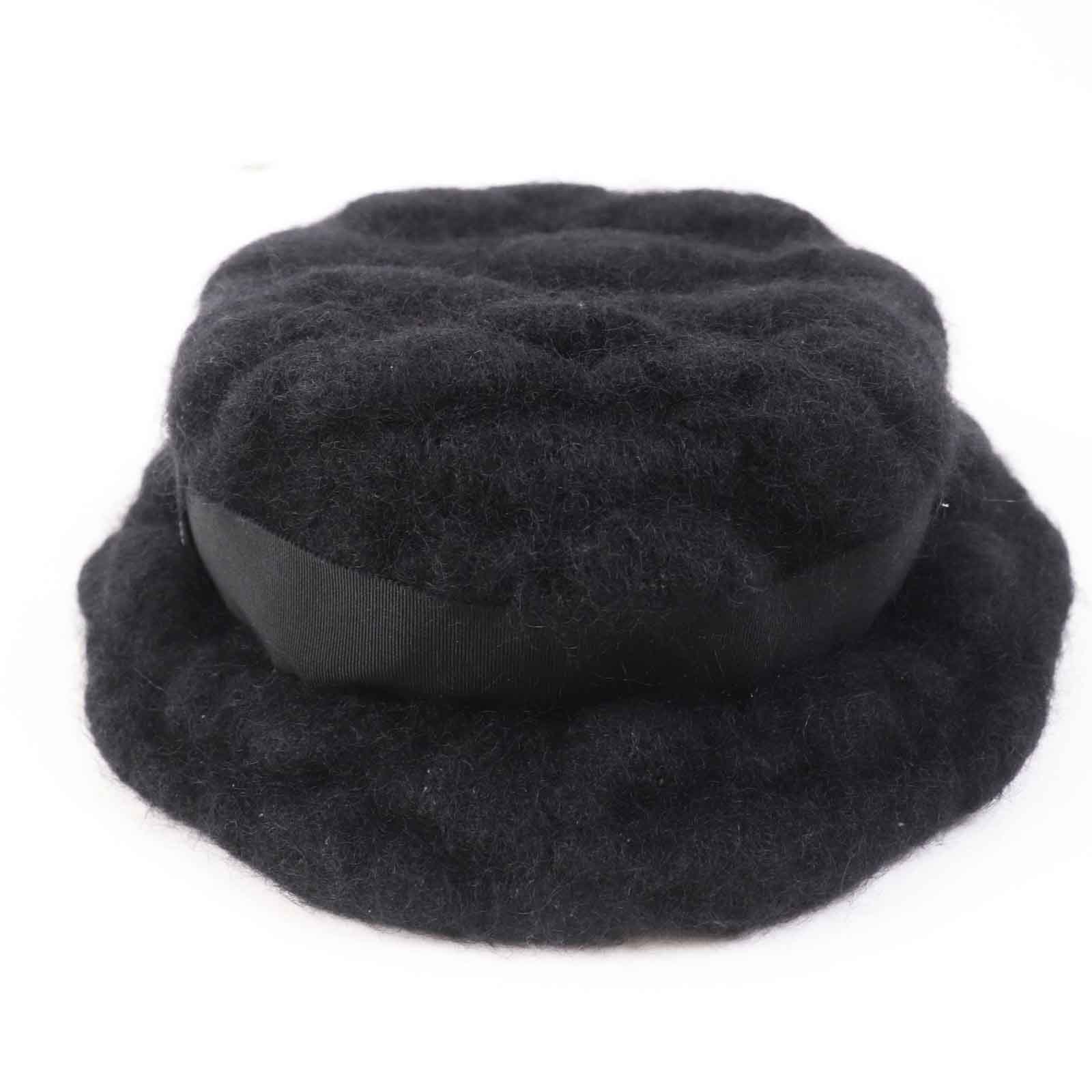 Chanel Mohair Rayon COCO Mark Hat Black M