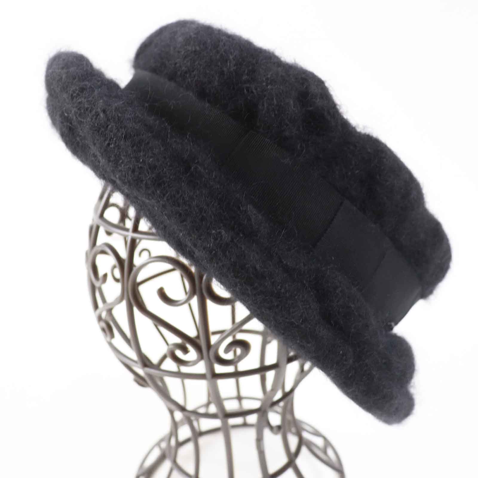 Chanel Mohair Rayon COCO Mark Hat Black M