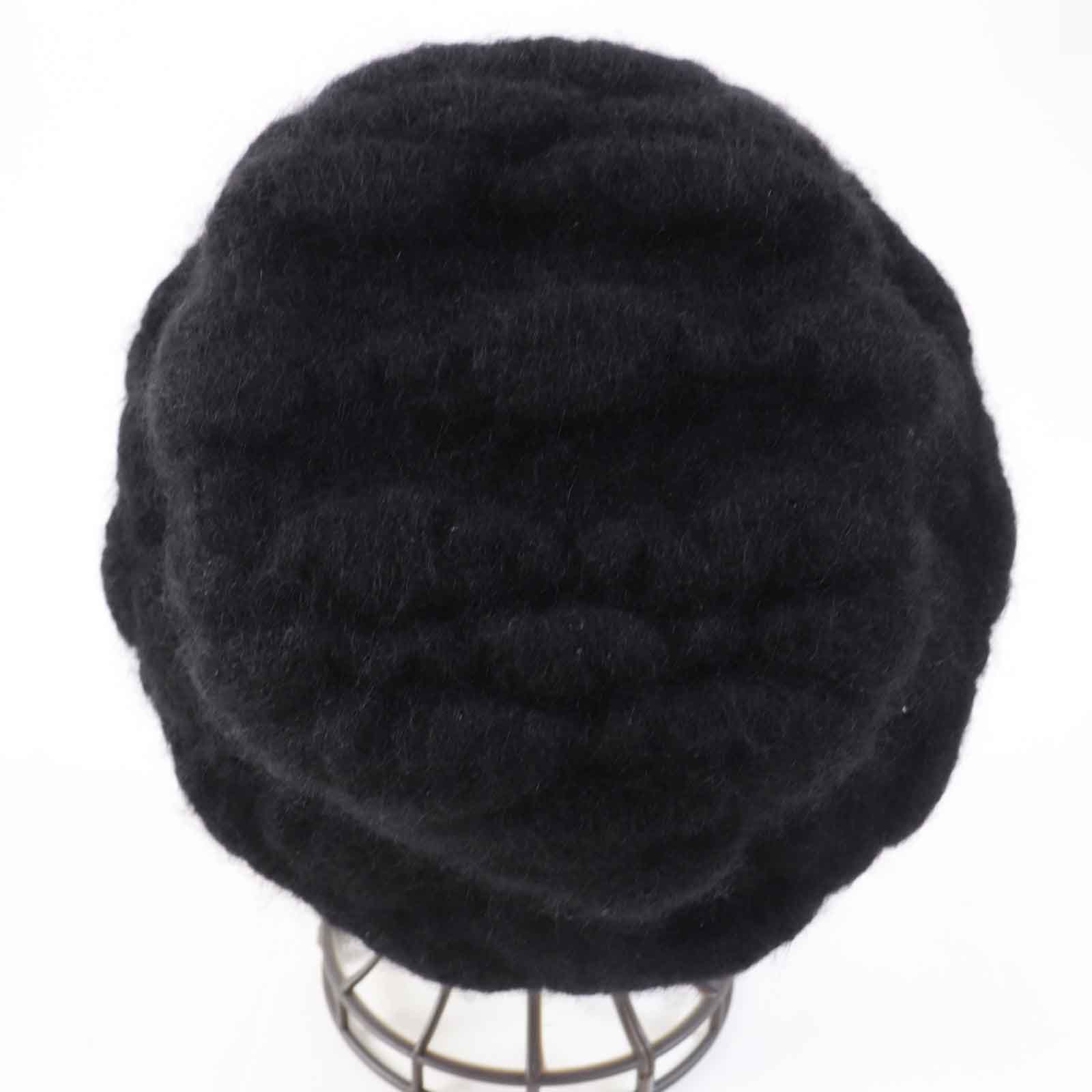 Chanel Mohair Rayon COCO Mark Hat Black M