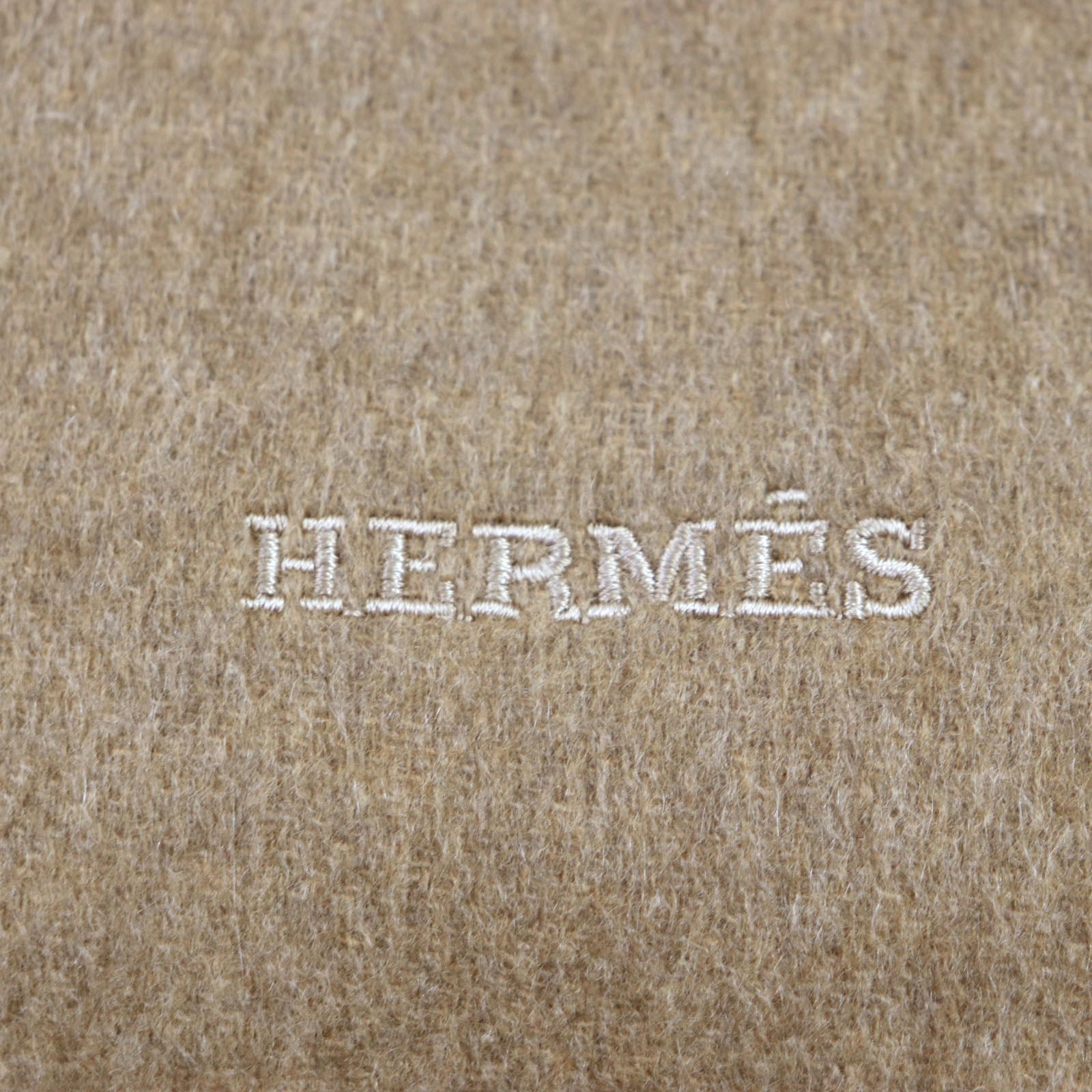 HERMES Cashmere Reversible Scarf Brown