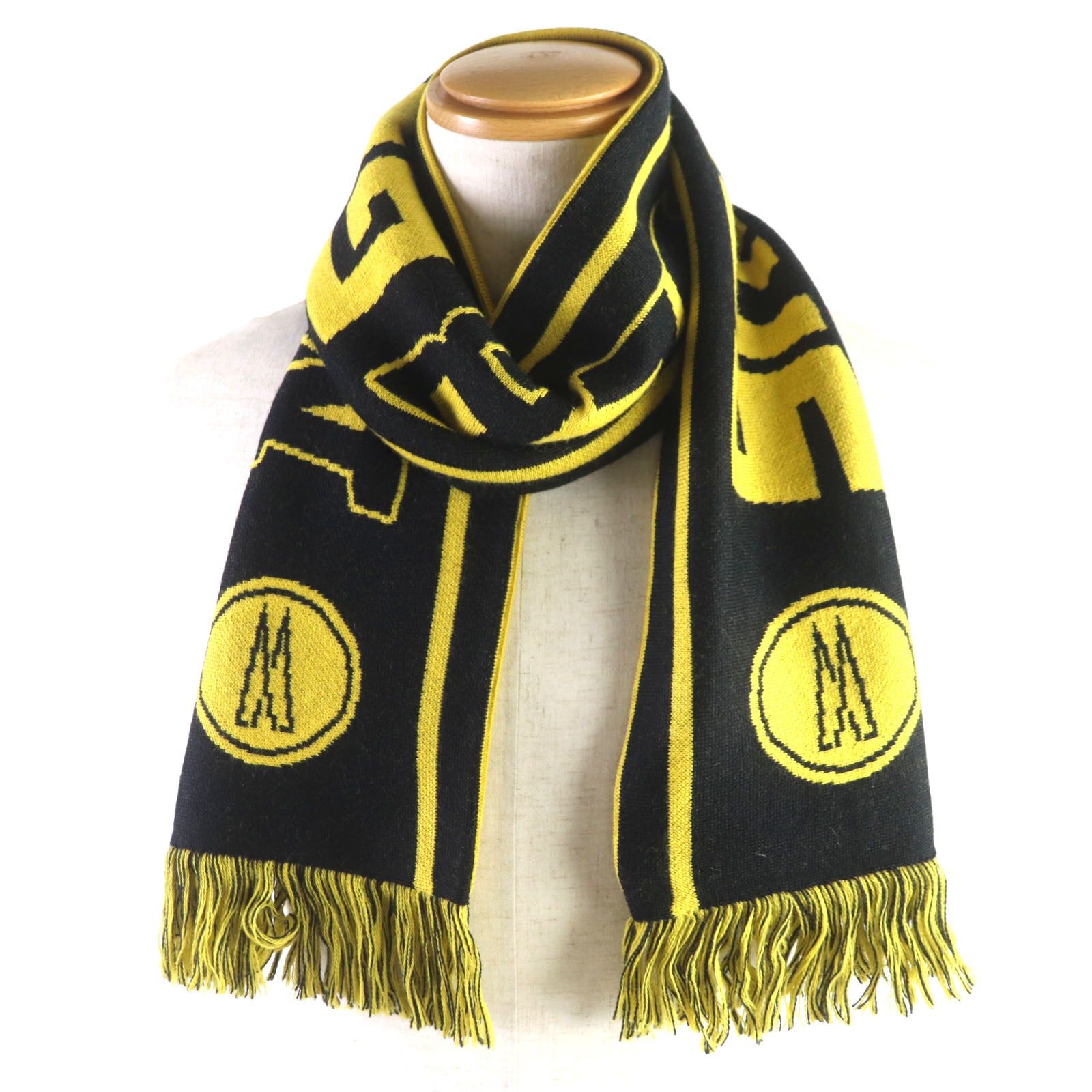 Moncler Wool Acrylic Scarf Yellow Black