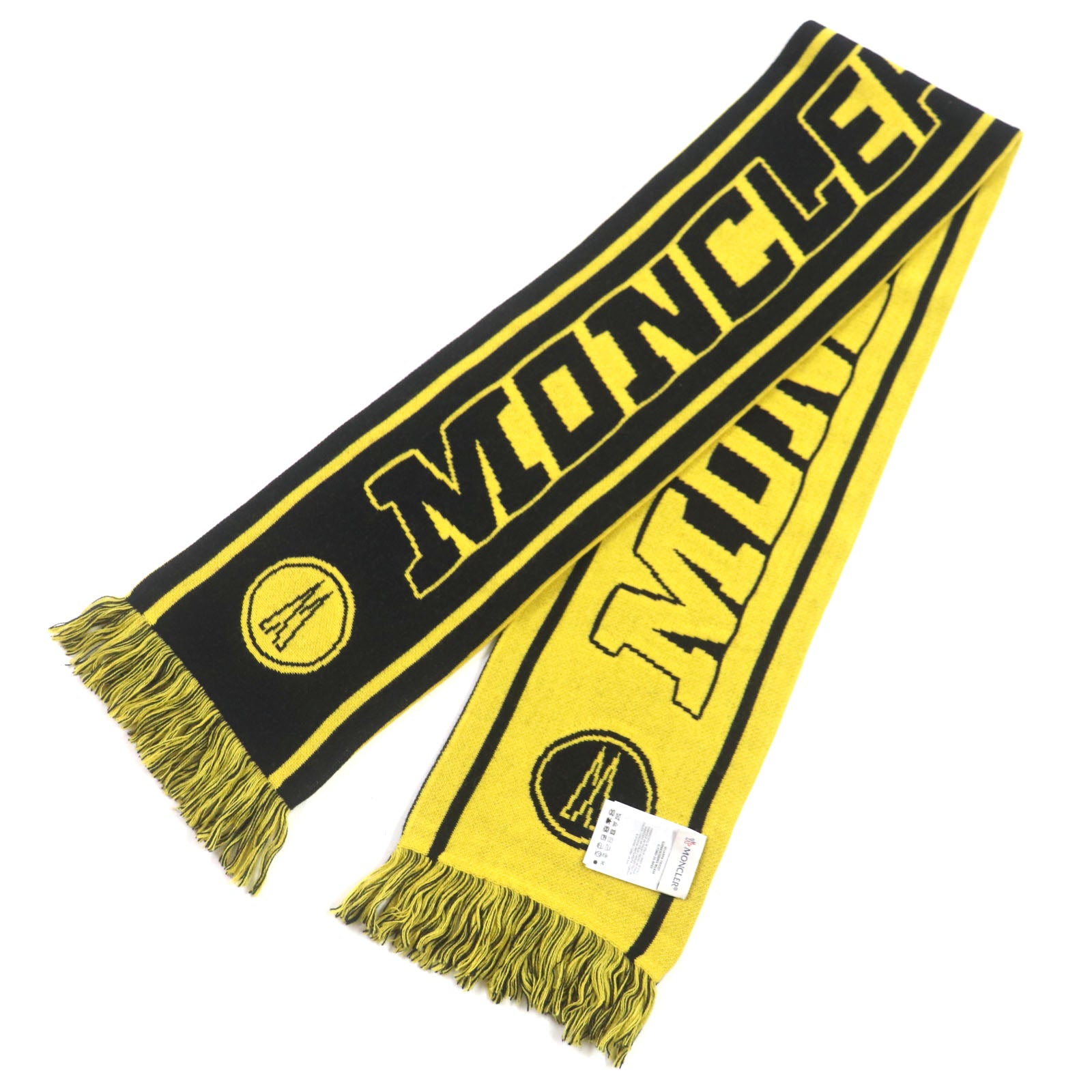 Moncler Wool Acrylic Scarf Yellow Black