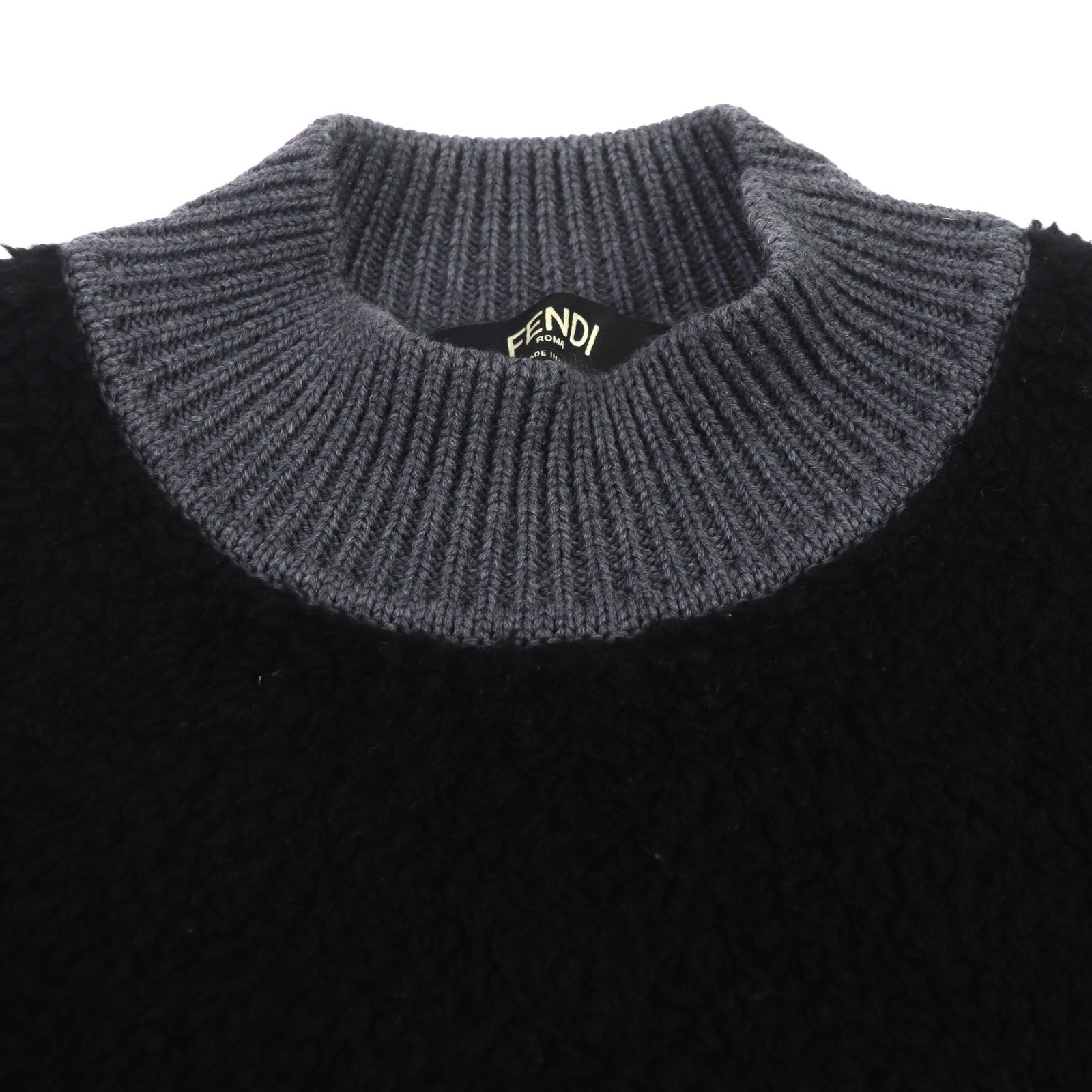 Fendi FF Logo Wool Knit Sweater Black