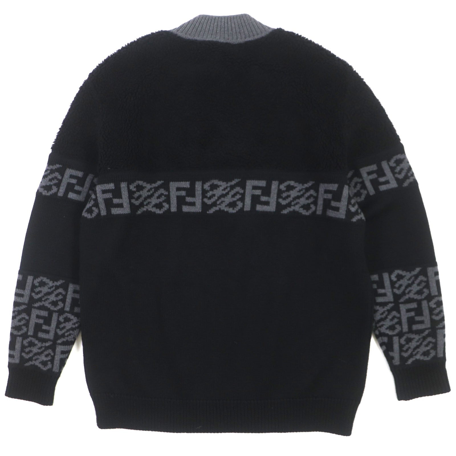 Fendi FF Logo Wool Knit Sweater Black