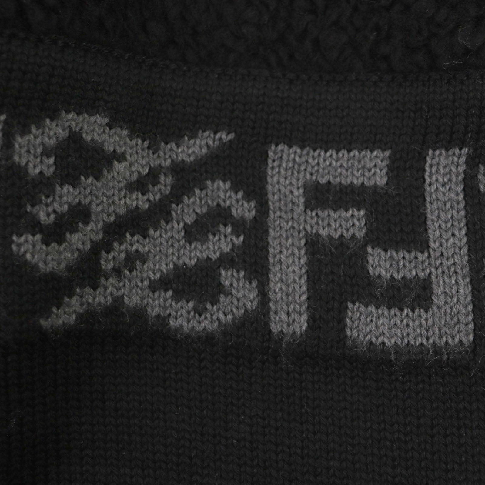 Fendi FF Logo Wool Knit Sweater Black