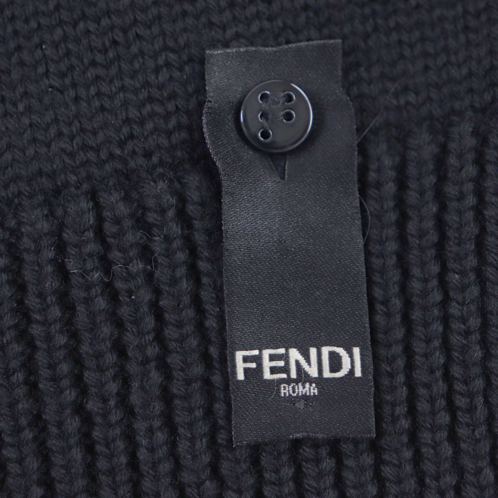 Fendi FF Logo Wool Knit Sweater Black