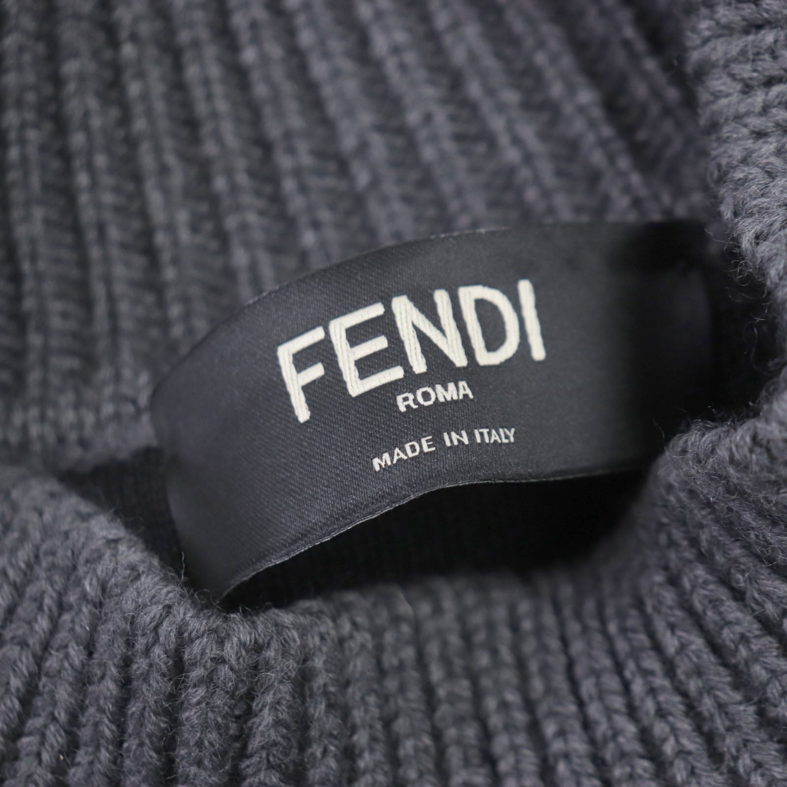 Fendi FF Logo Wool Knit Sweater Black