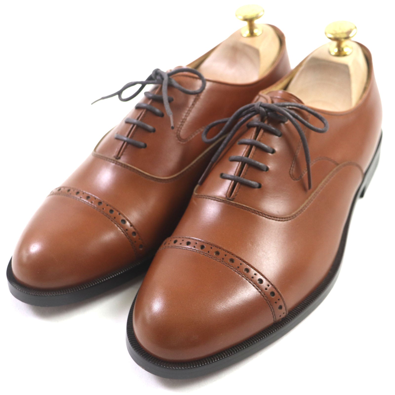 REGAL Leather Punched Cap Toe Shoes Brown