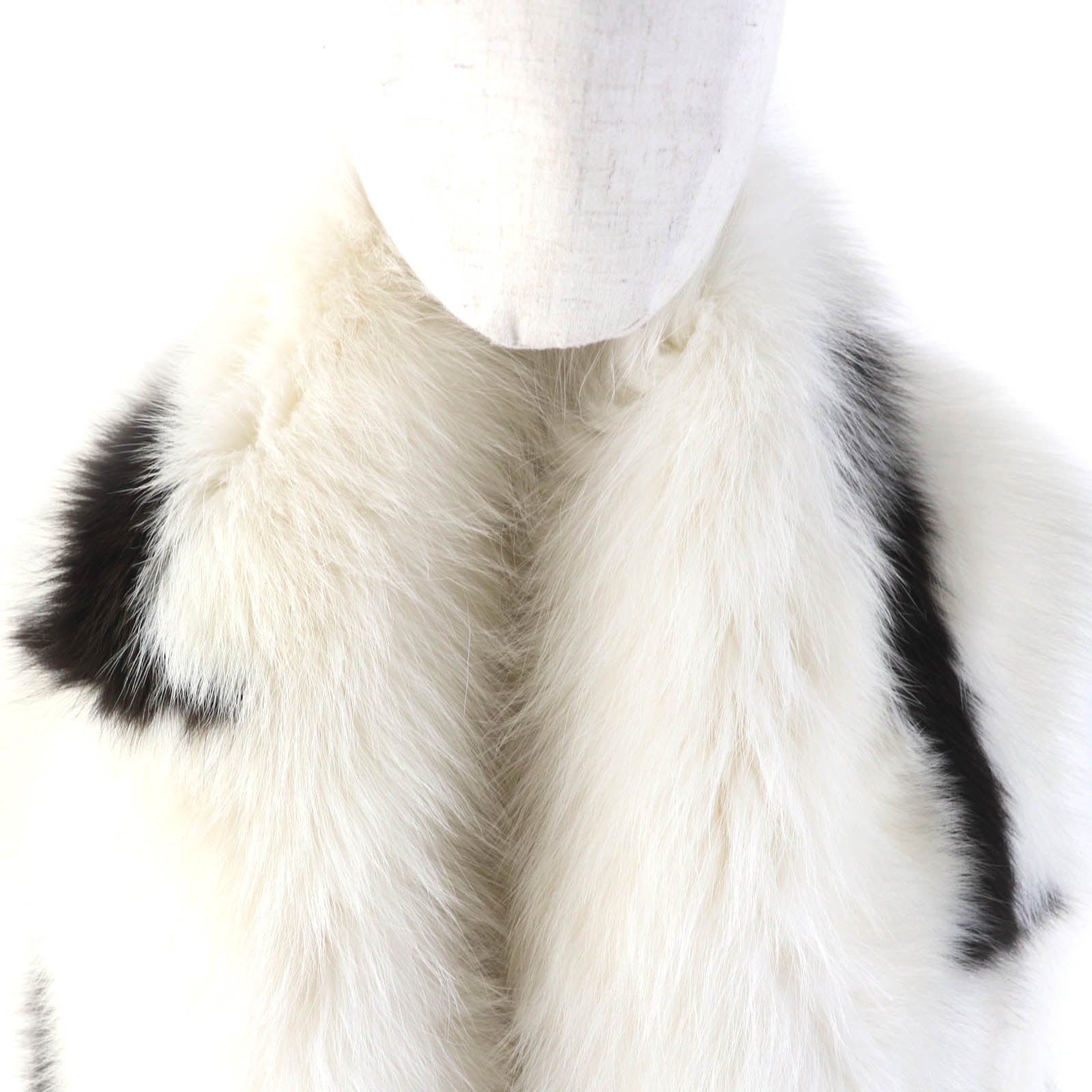 Valentino Fox Silk Logo Fur Shawl Women