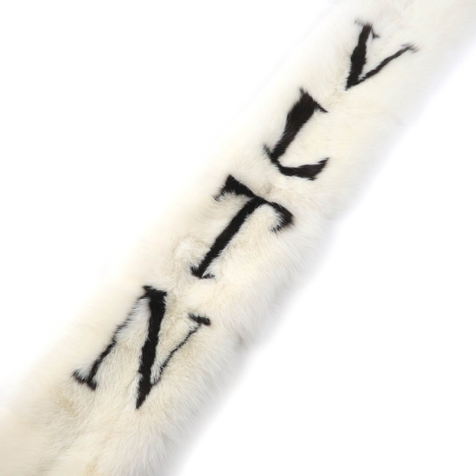 Valentino Fox Silk Logo Fur Shawl Women