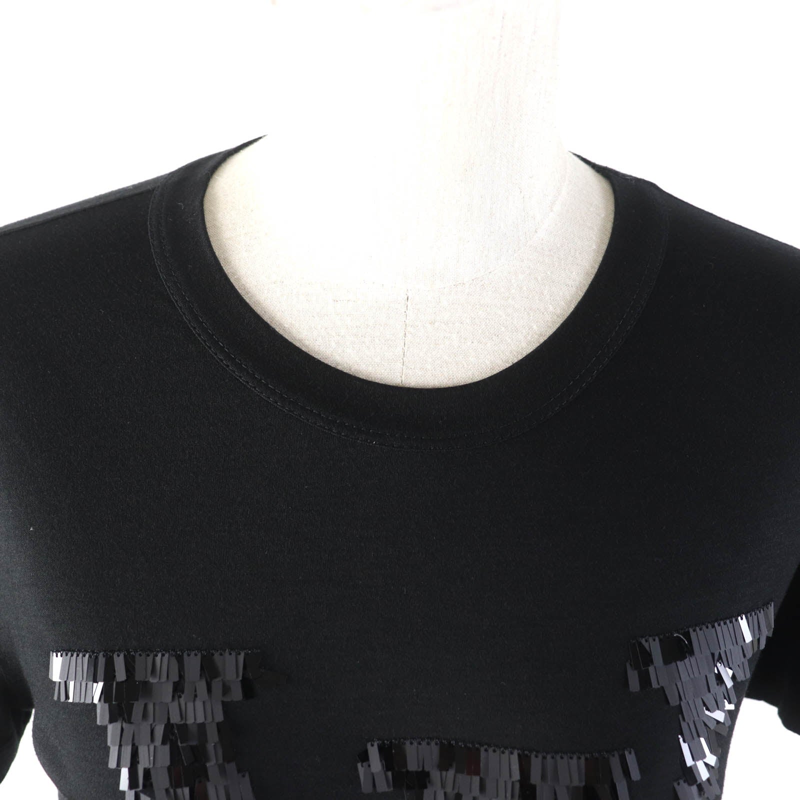 Louis Vuitton Logo Sequined T-shirt Black XS