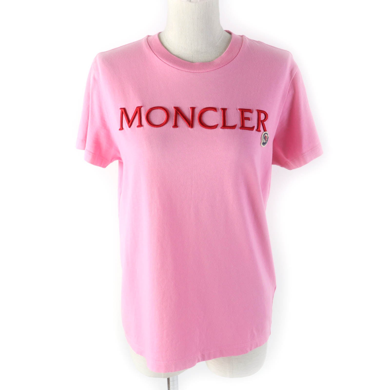 Moncler Cotton Crew Neck T-Shirt Pink XS