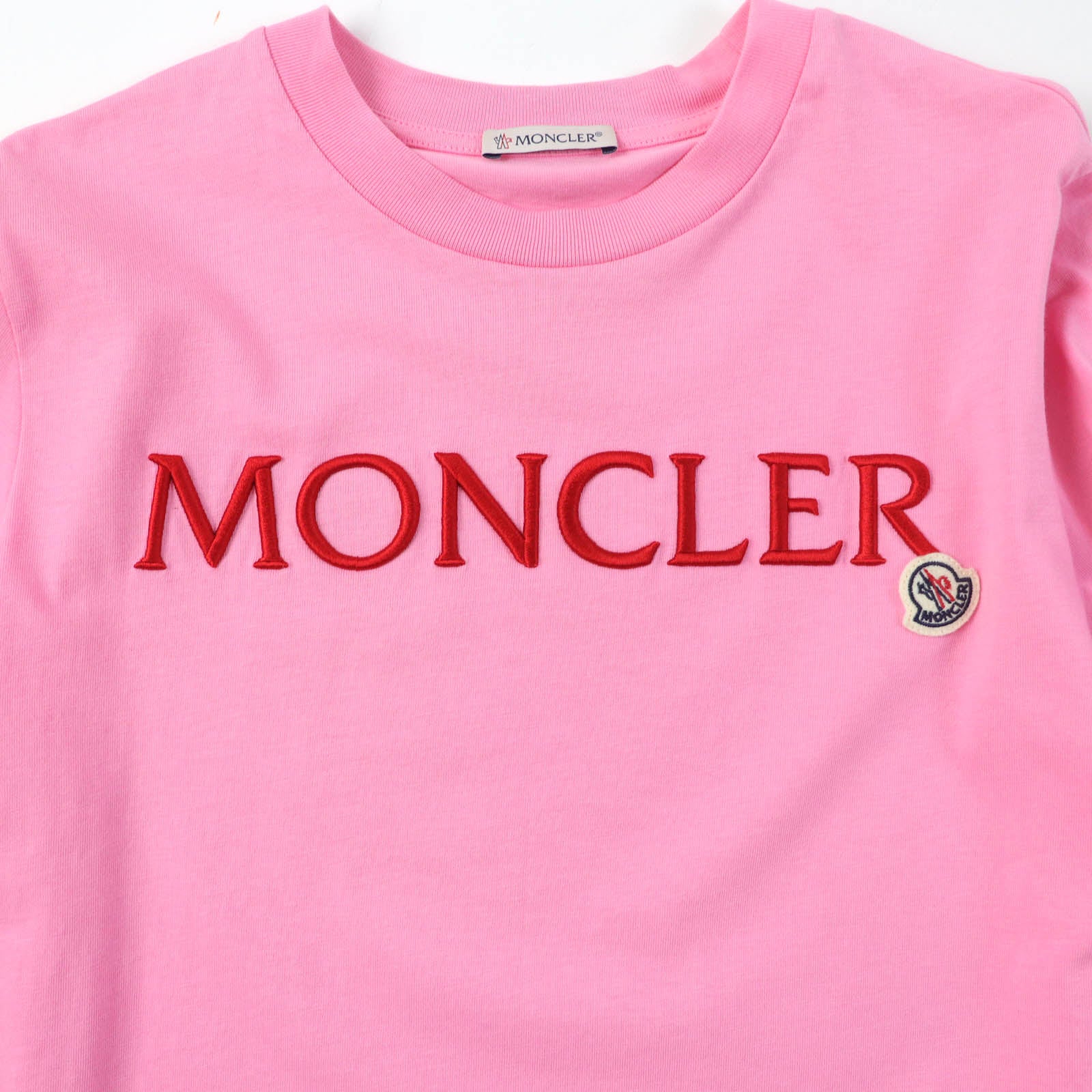 Moncler Cotton Crew Neck T-Shirt Pink XS