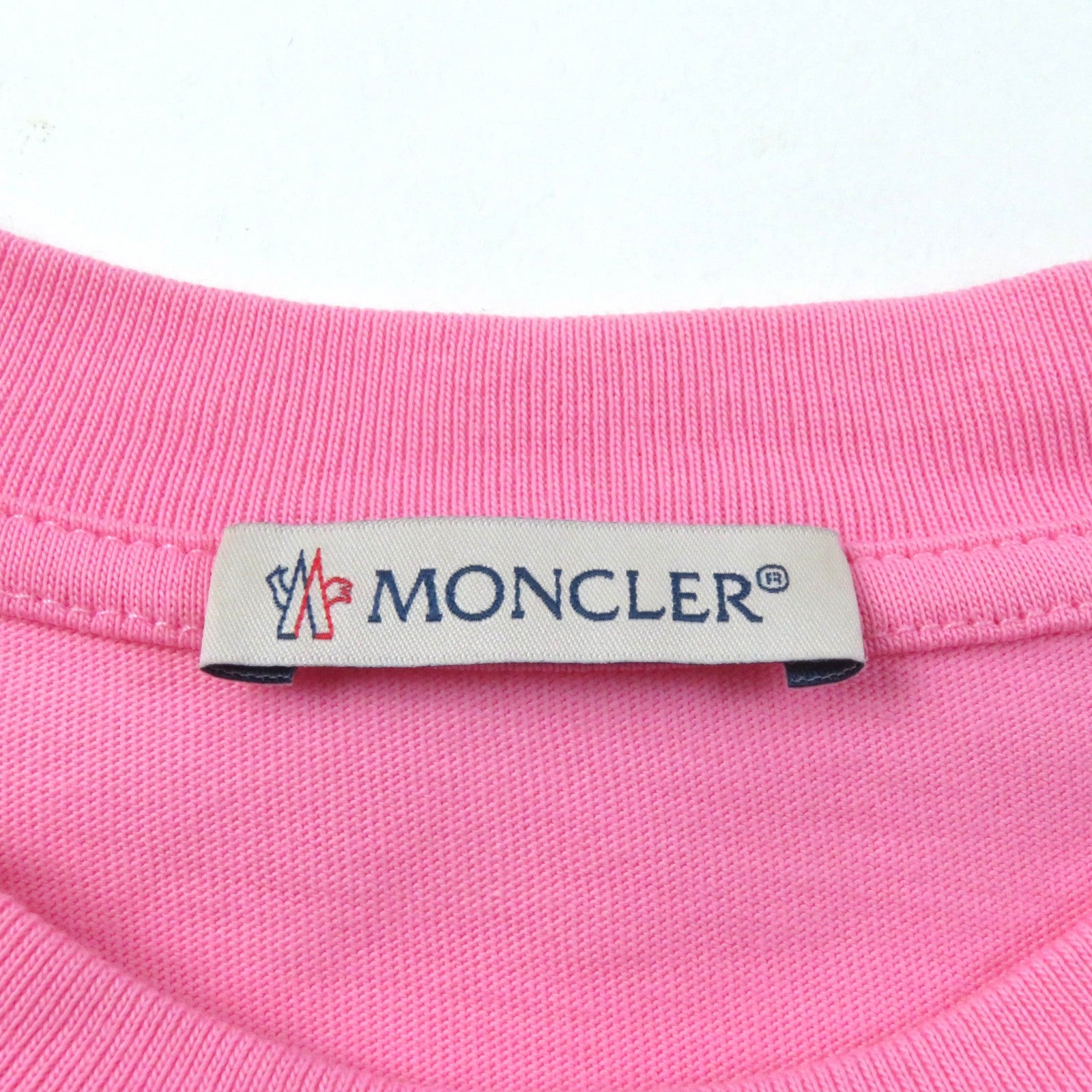 Moncler Cotton Crew Neck T-Shirt Pink XS