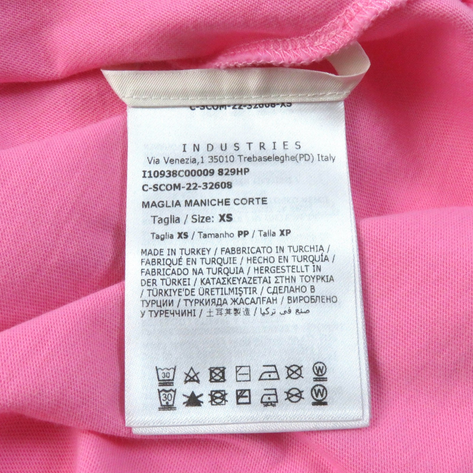 Moncler Cotton Crew Neck T-Shirt Pink XS