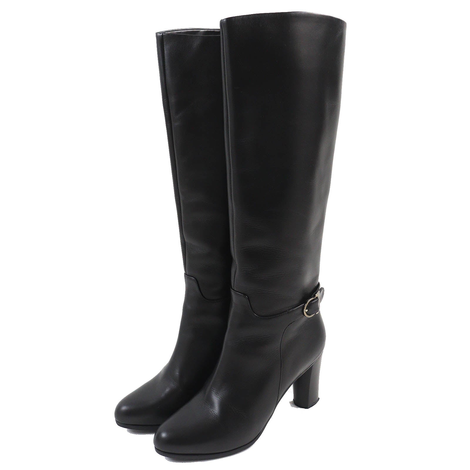 Salvatore Ferragamo Gancini Leather Knee-high Boots