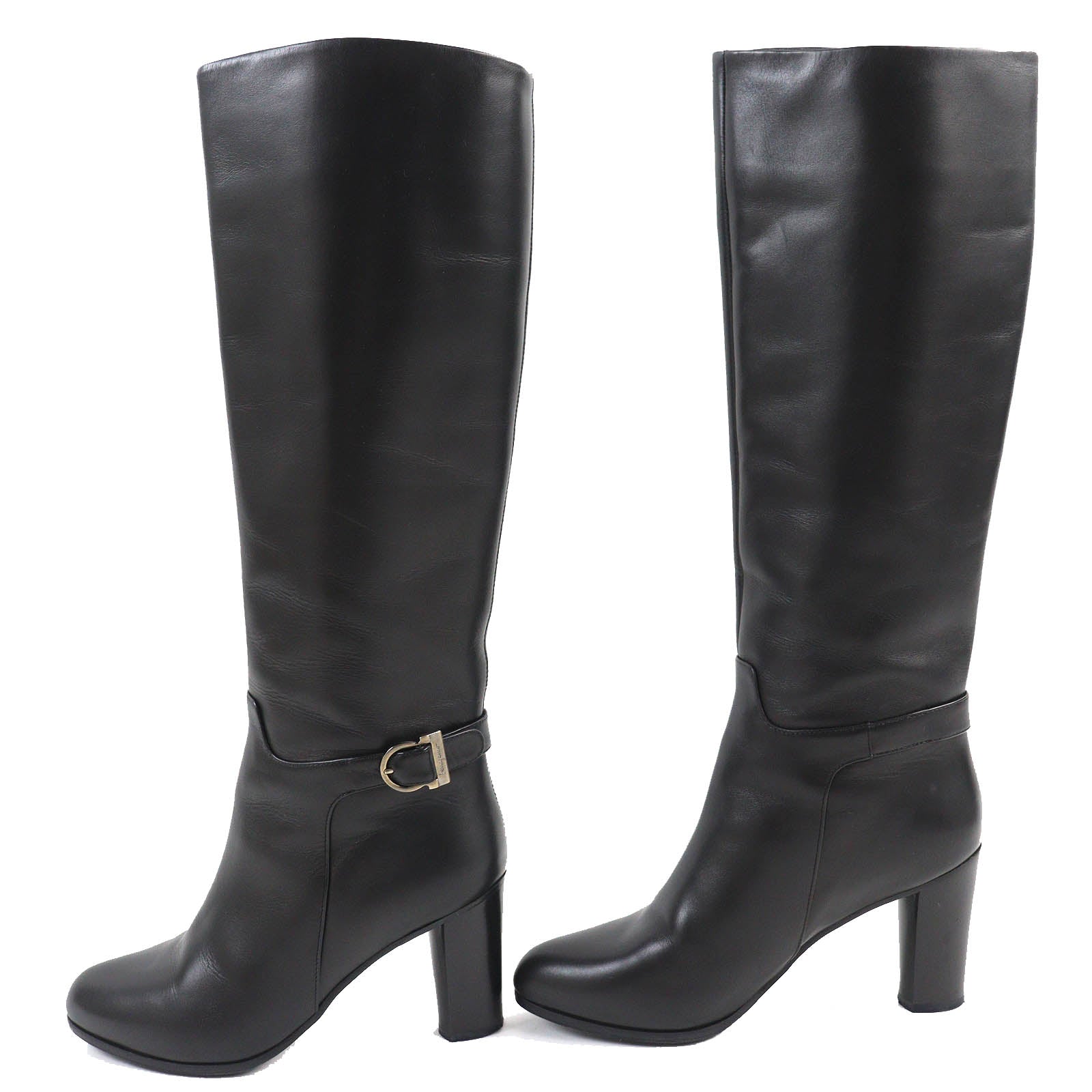 Salvatore Ferragamo Gancini Leather Knee-high Boots