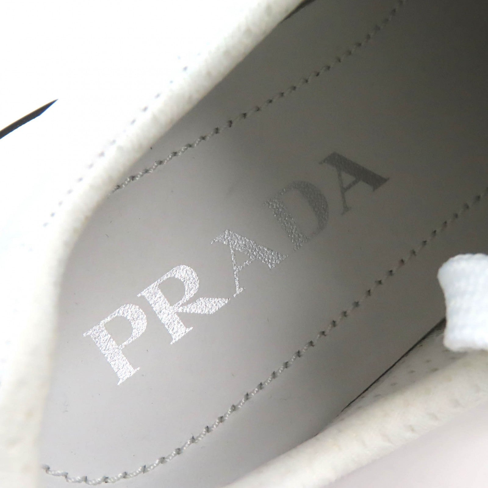 PRADA Leather Logo Low Cut Sneakers White