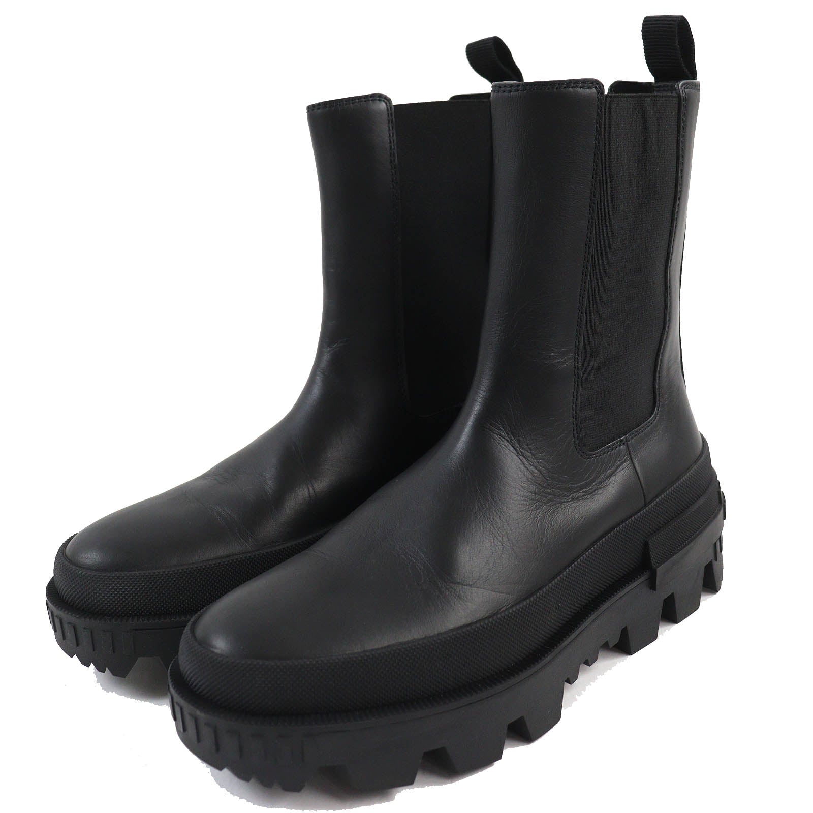 Moncler Coralyne Leather Chelsea Boots Black