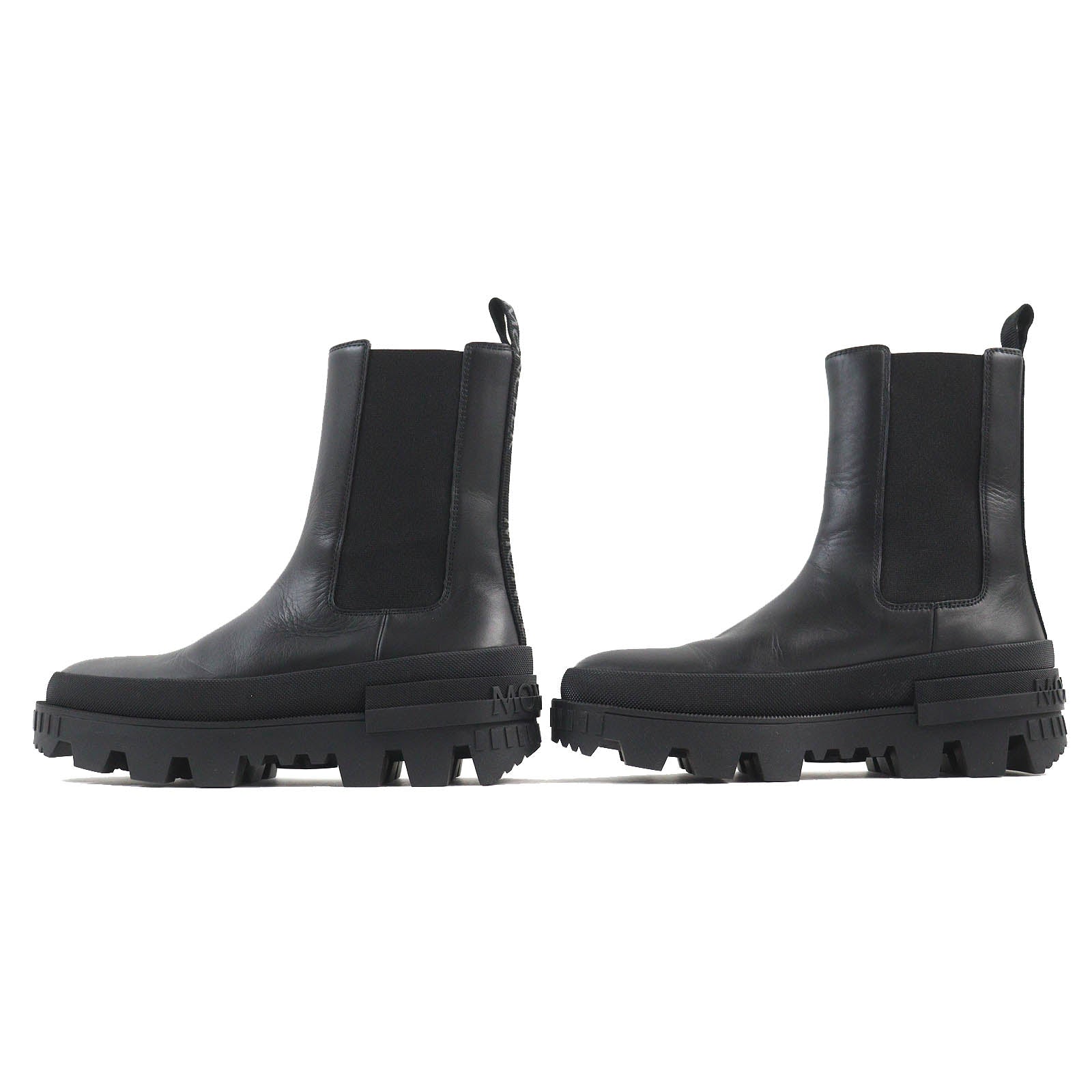 Moncler Coralyne Leather Chelsea Boots Black