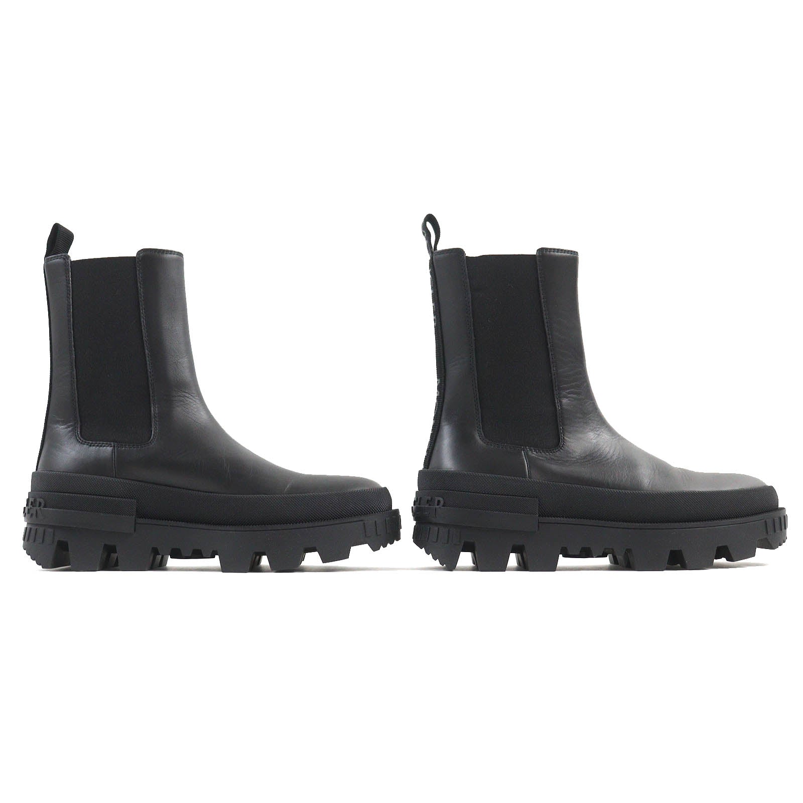 Moncler Coralyne Leather Chelsea Boots Black