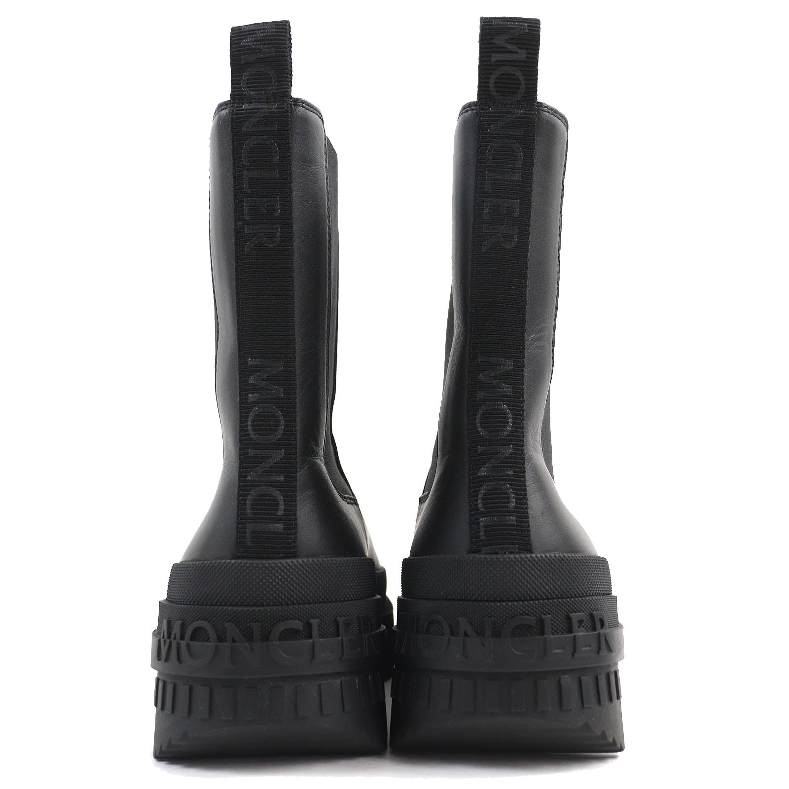 Moncler Coralyne Leather Chelsea Boots Black