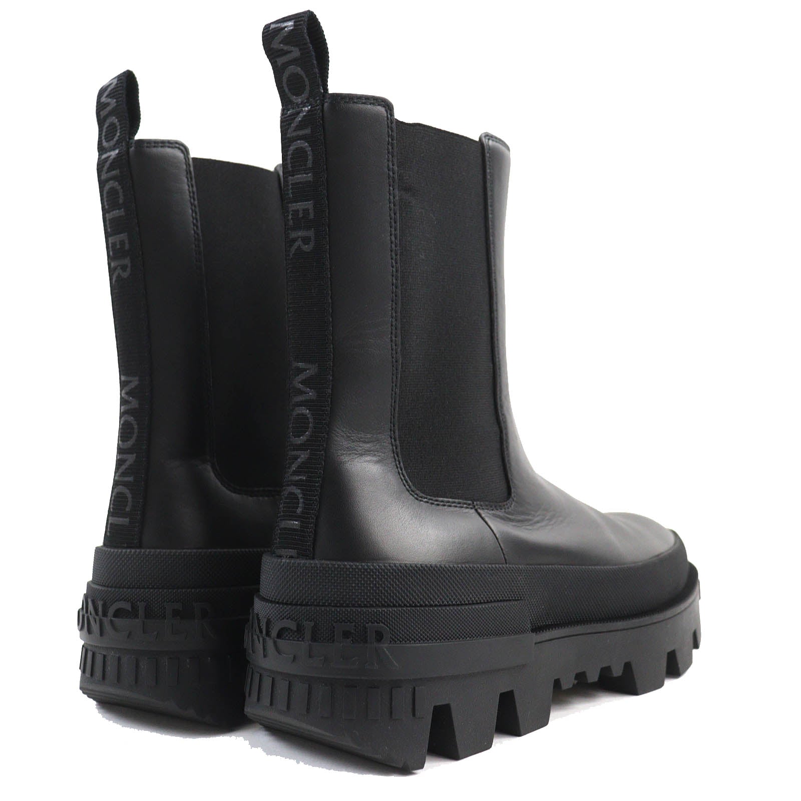 Moncler Coralyne Leather Chelsea Boots Black