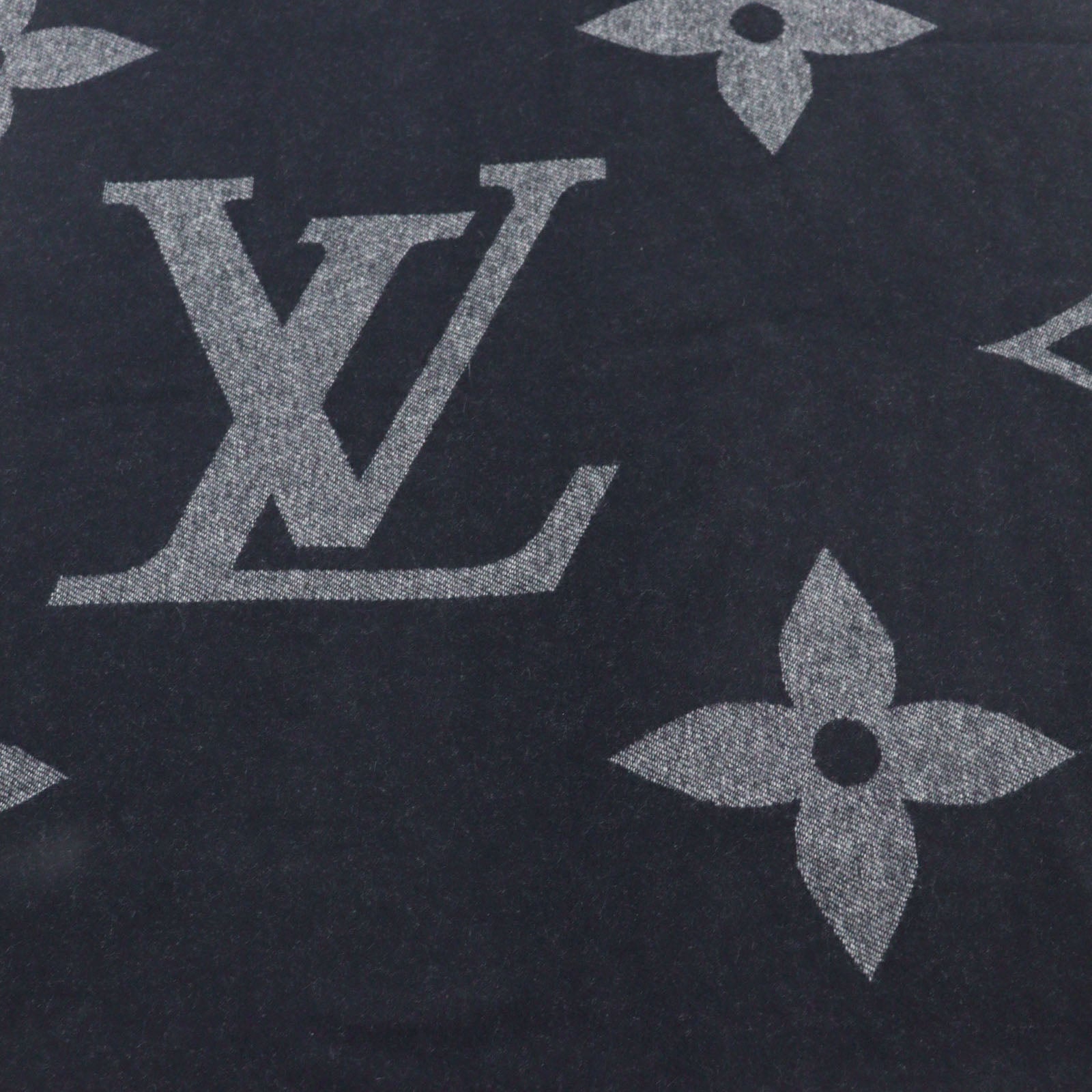 Louis Vuitton Monogram Giant Cashmere Scarf Navy