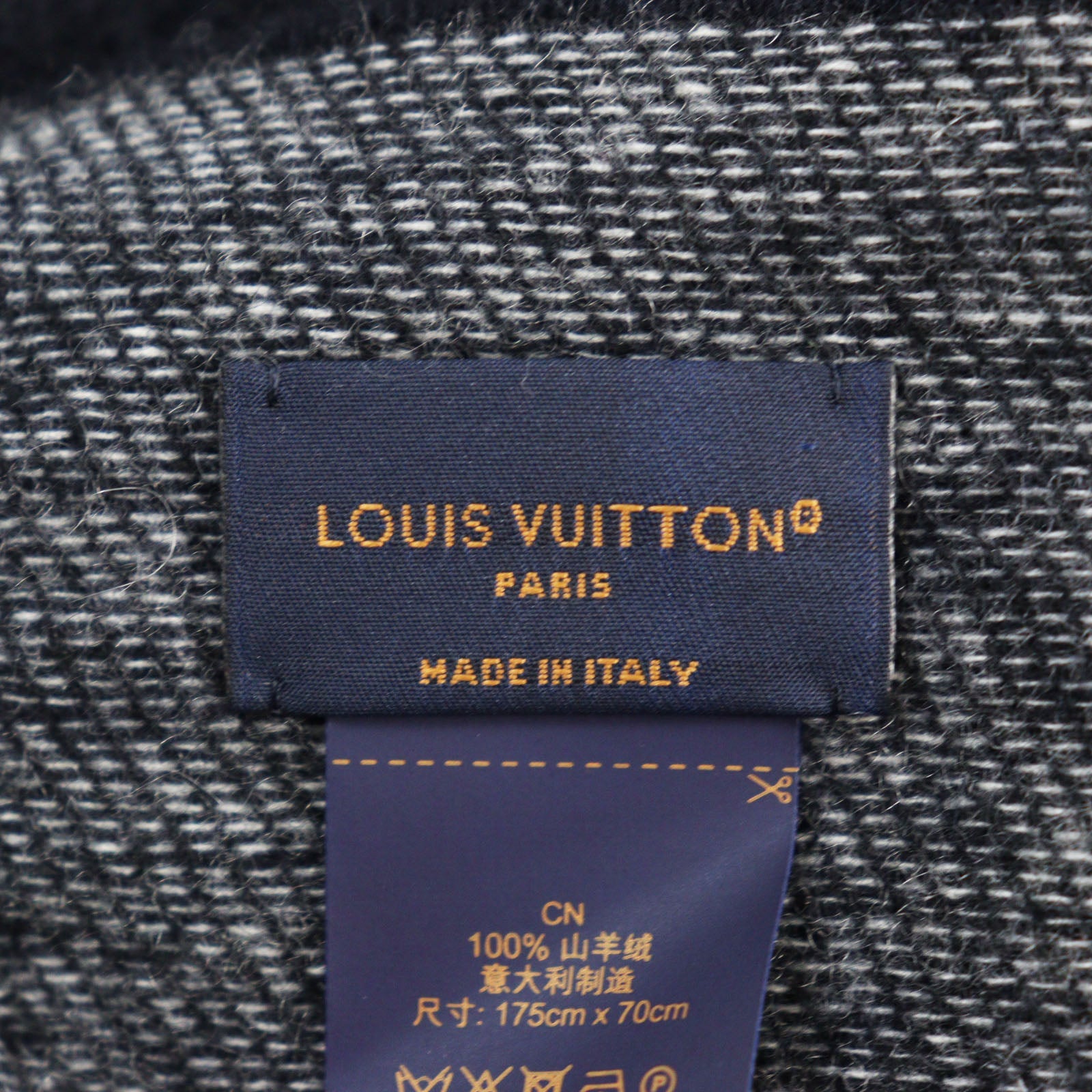 Louis Vuitton Monogram Giant Cashmere Scarf Navy