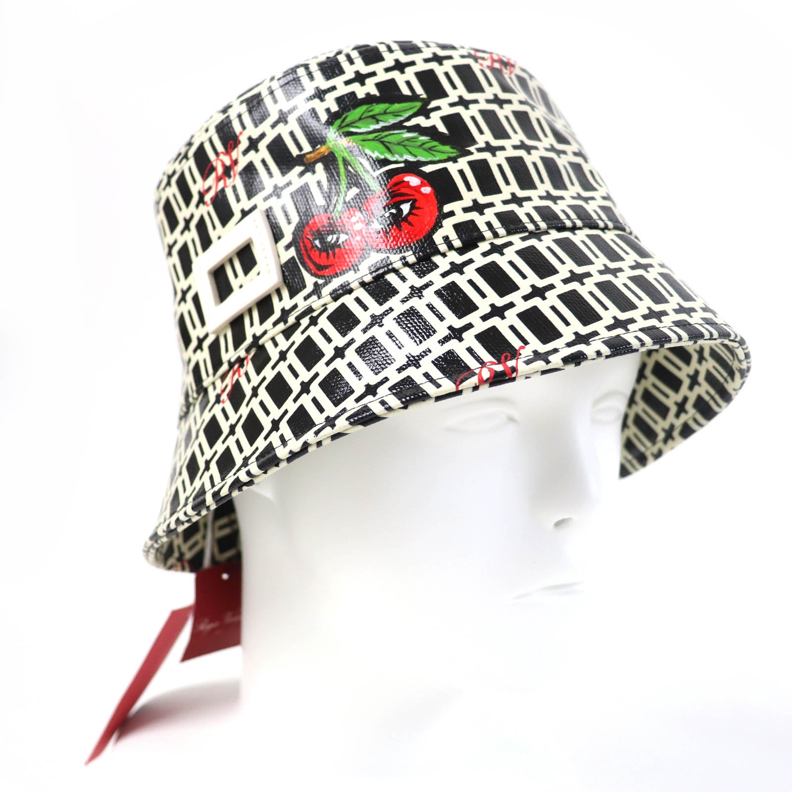 Roger Vivier Cherry's Wink Bucket Hat Black Ivory