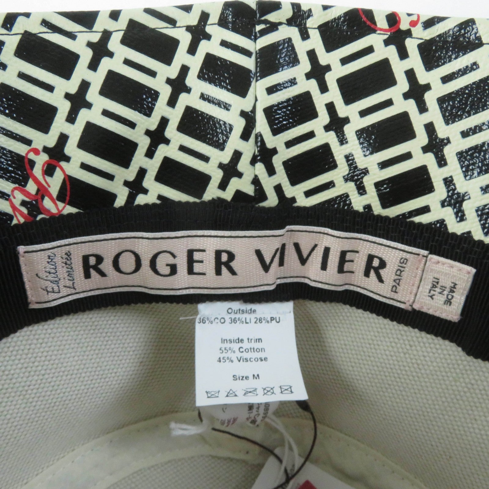 Roger Vivier Cherry's Wink Bucket Hat Black Ivory