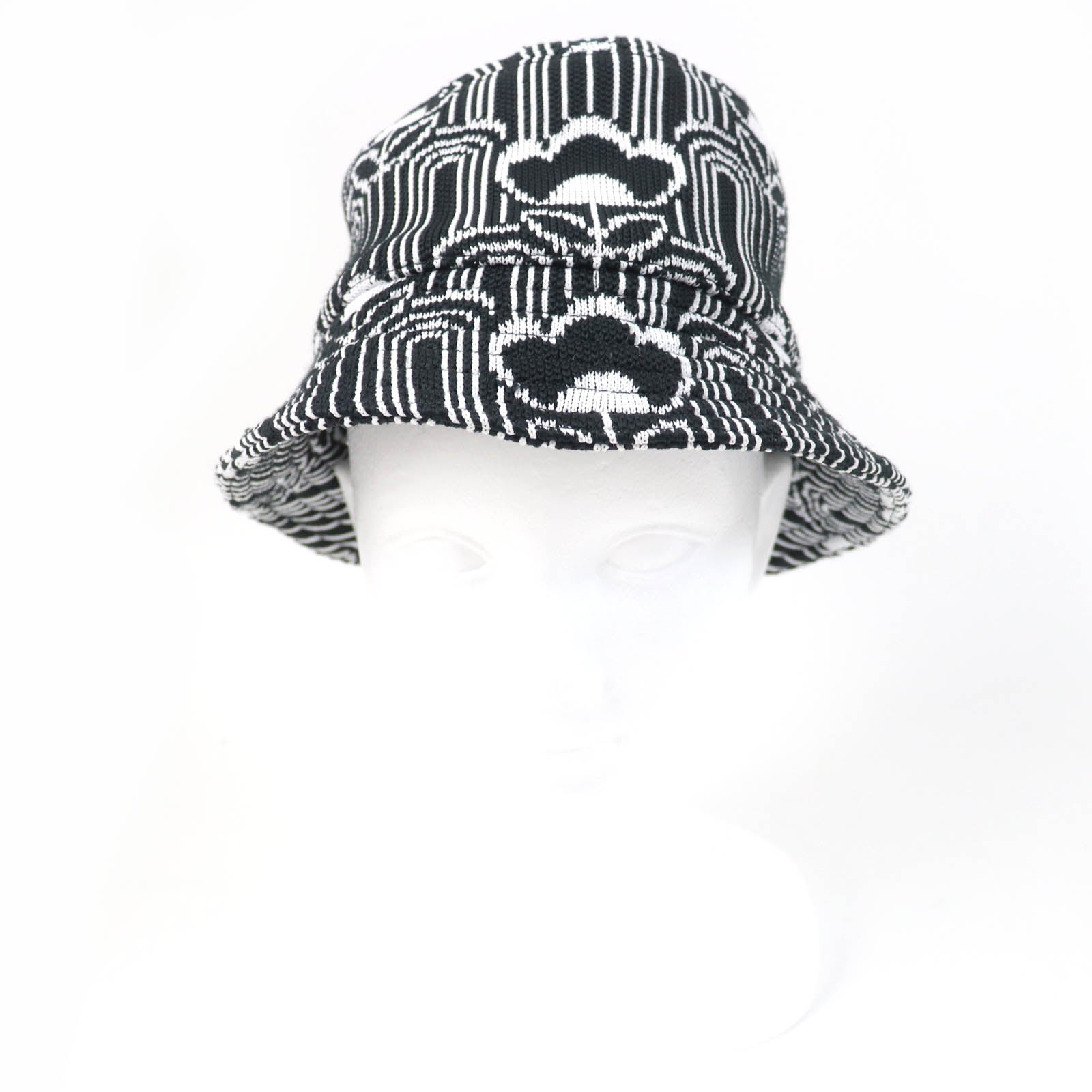 Prada Triangle Logo Bucket Hat Black White M