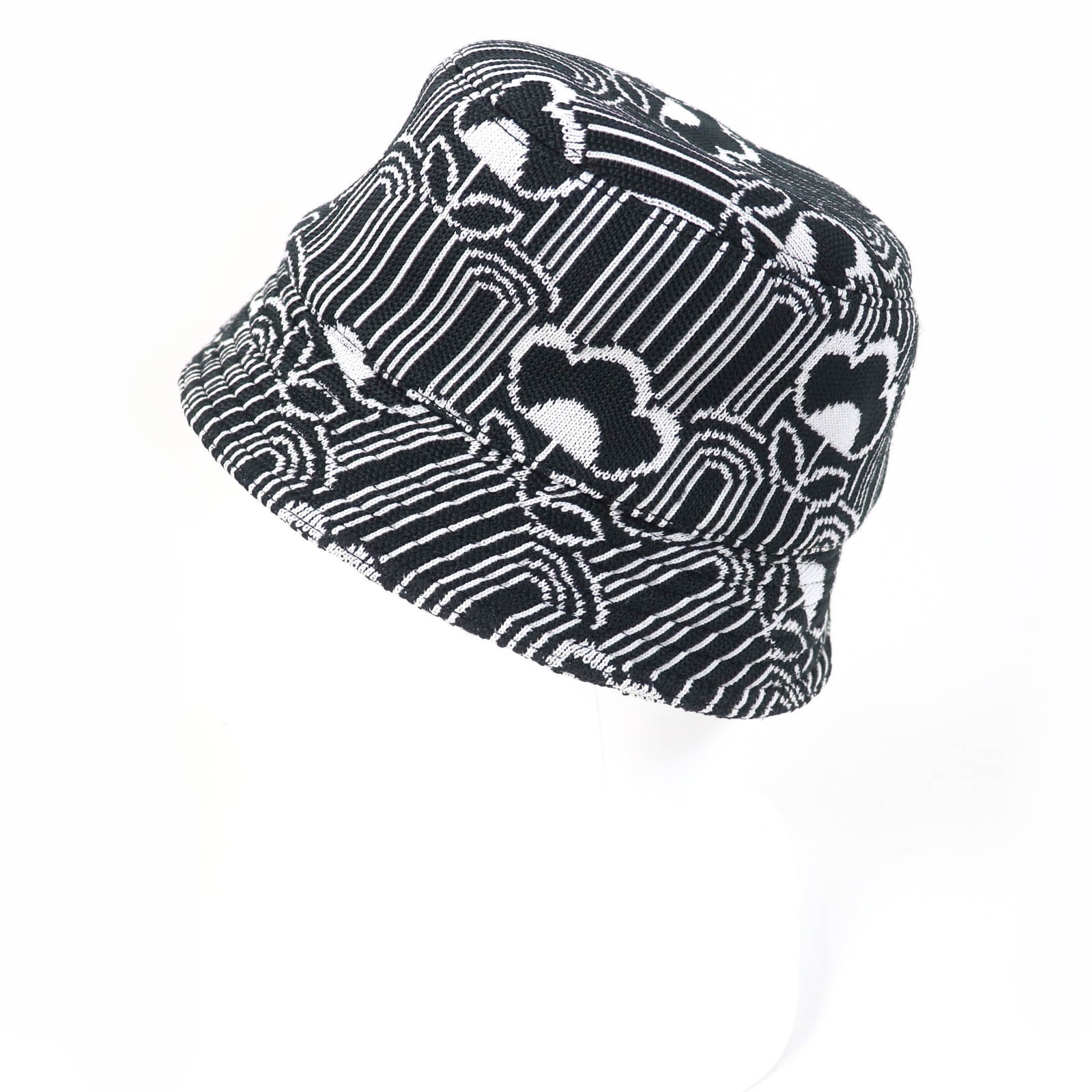 Prada Triangle Logo Bucket Hat Black White M