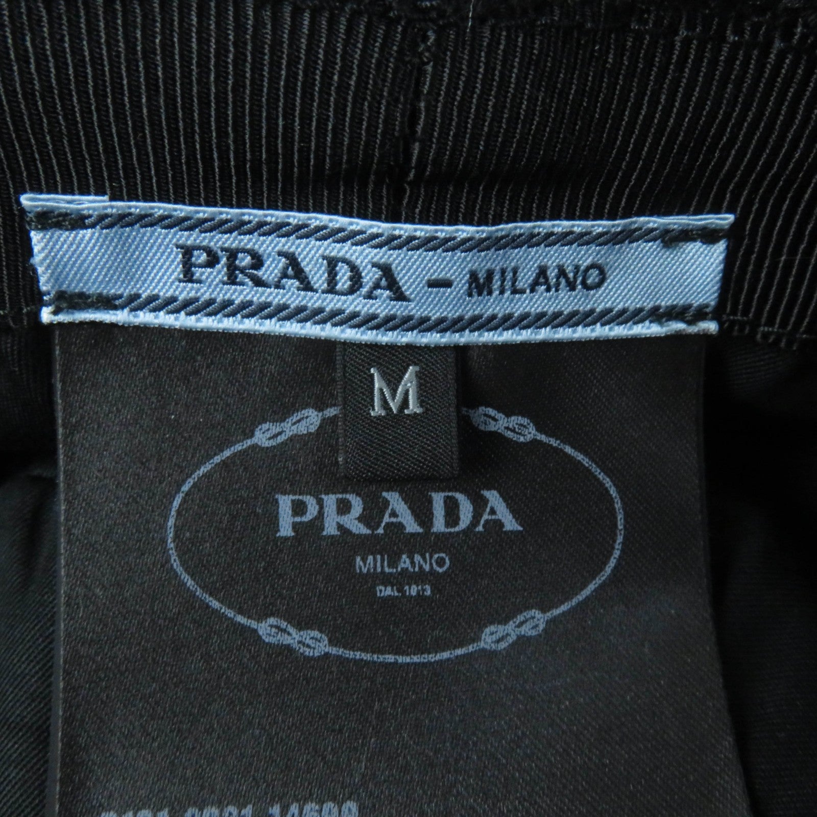 Prada Triangle Logo Bucket Hat Black White M