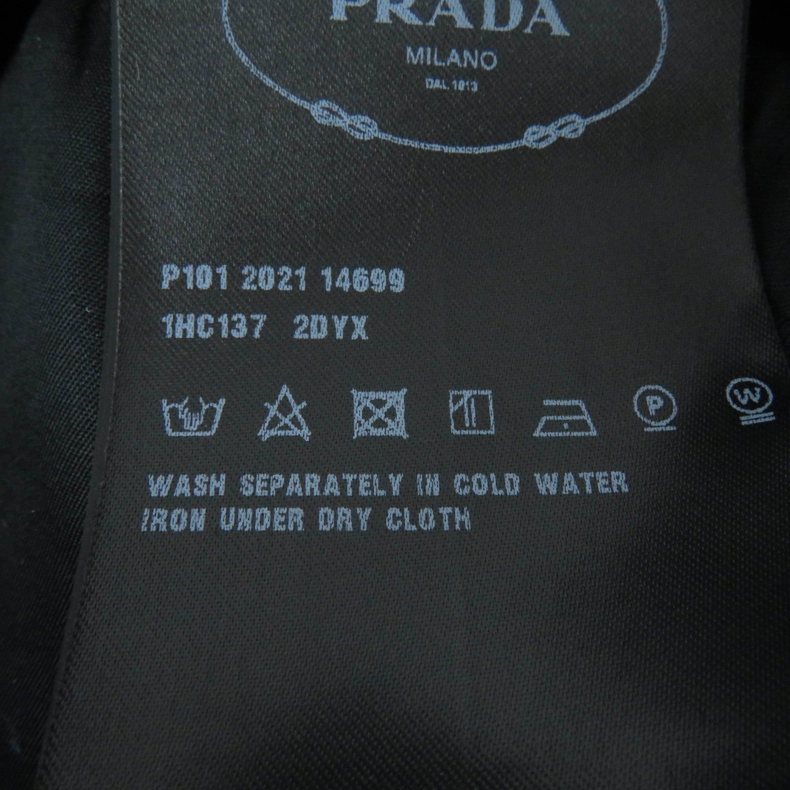 Prada Triangle Logo Bucket Hat Black White M