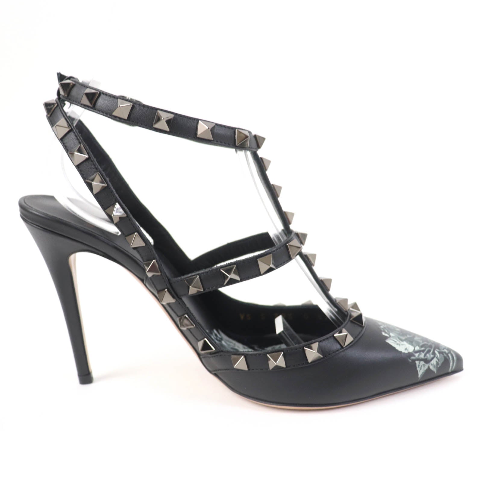 Valentino Rockstud Floral Print Leather Pumps