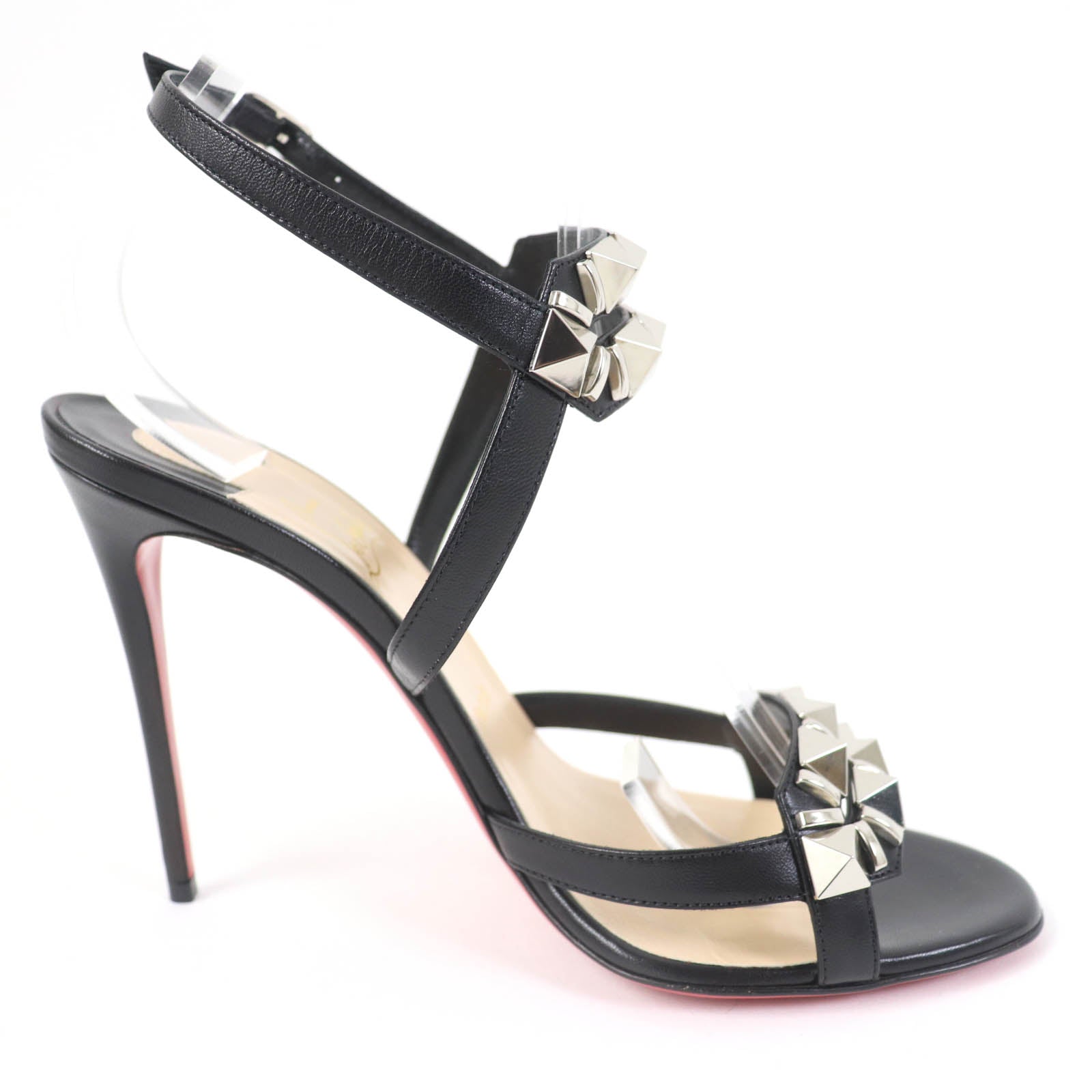 Christian Louboutin Studded Leather Sandals Black 38