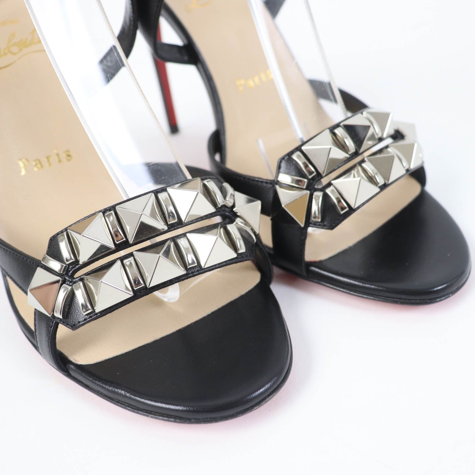 Christian Louboutin Studded Leather Sandals Black 38