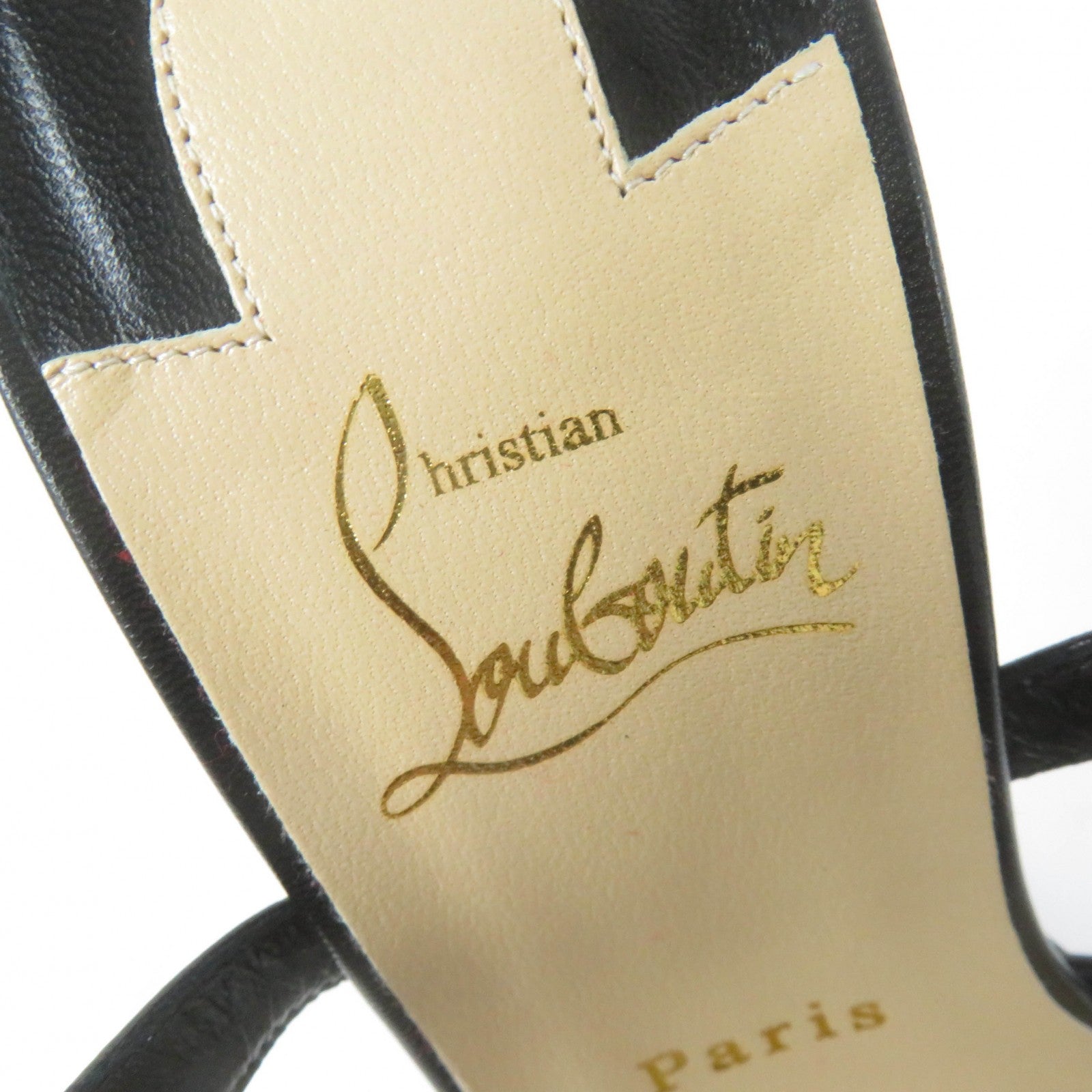 Christian Louboutin Studded Leather Sandals Black 38