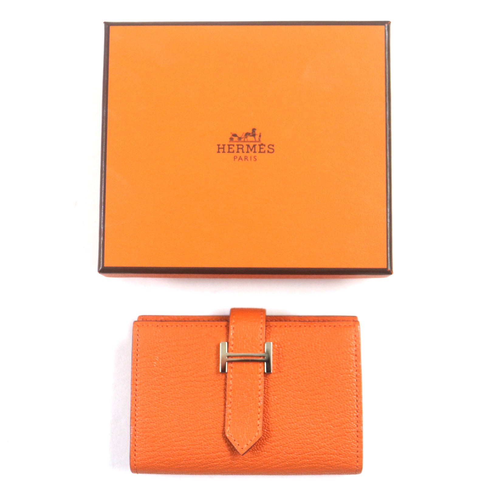 HERMES Bearn Mini Wallet Orange 2023