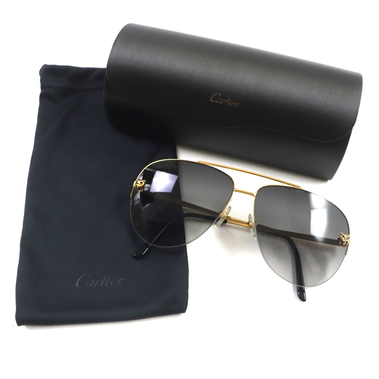 Cartier PANTHERE de Cartier Sunglasses Gold Black