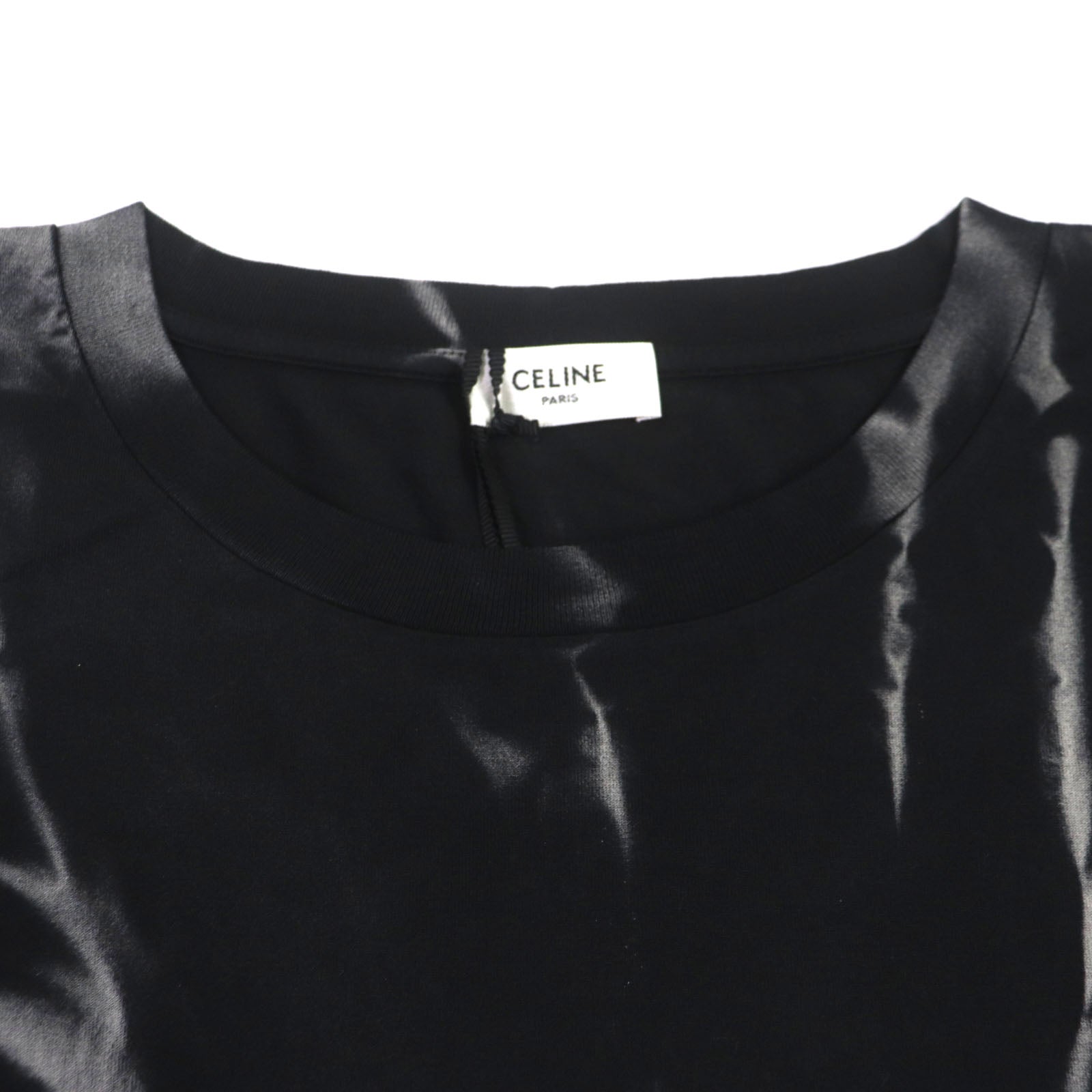 CELINE Loose T-shirt Cotton Logo Print Black XL