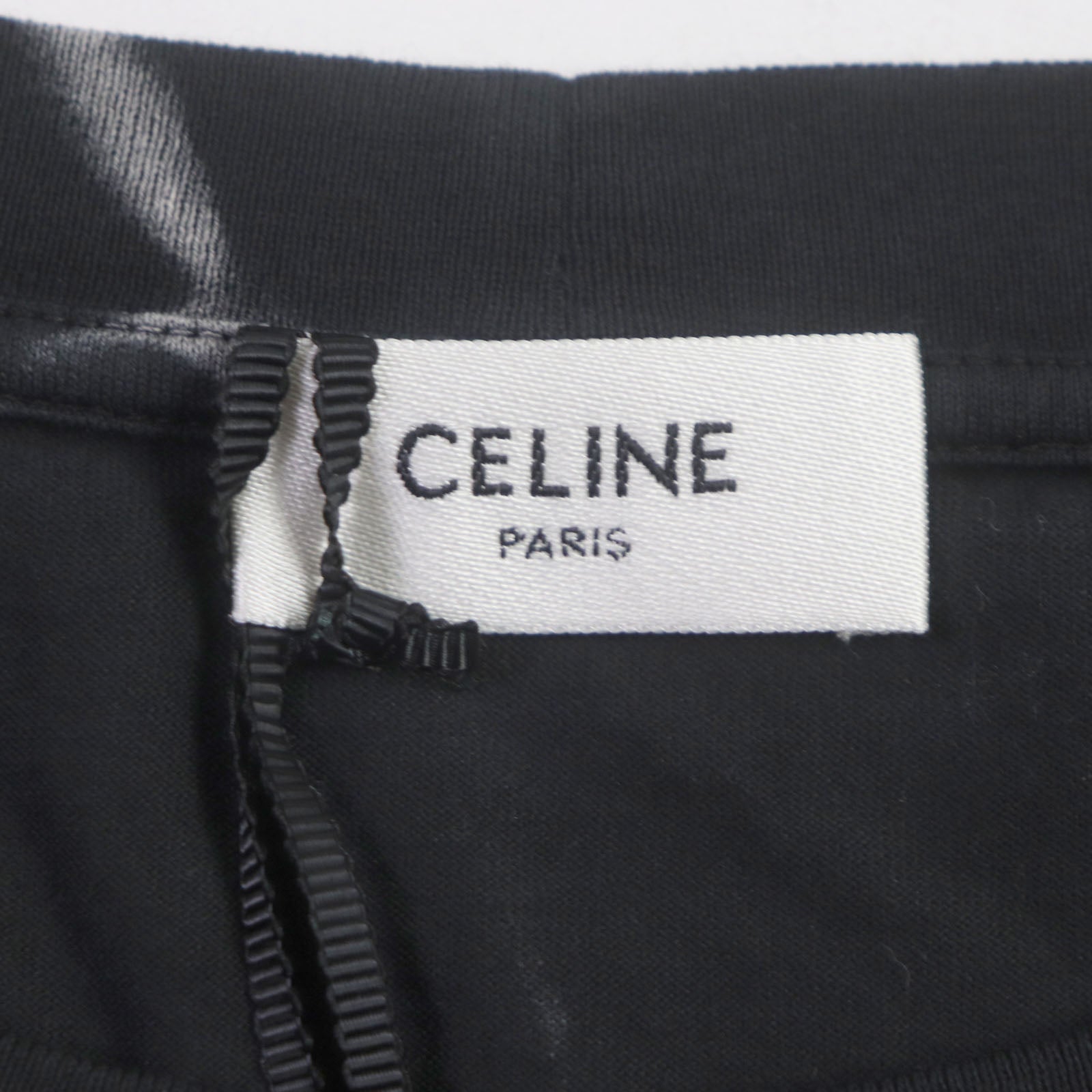 CELINE Loose T-shirt Cotton Logo Print Black XL