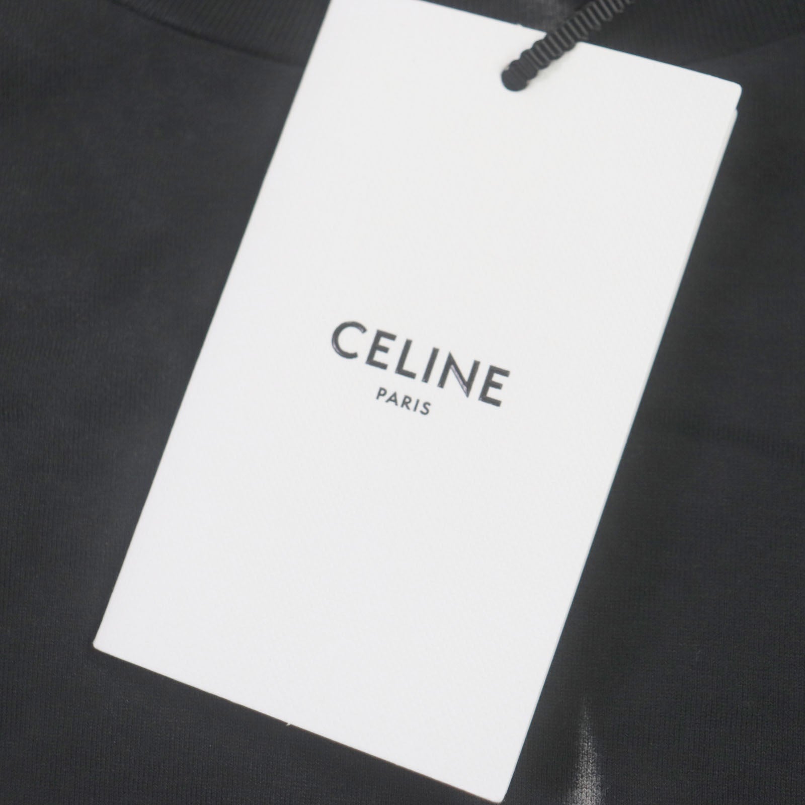 CELINE Loose T-shirt Cotton Logo Print Black XL